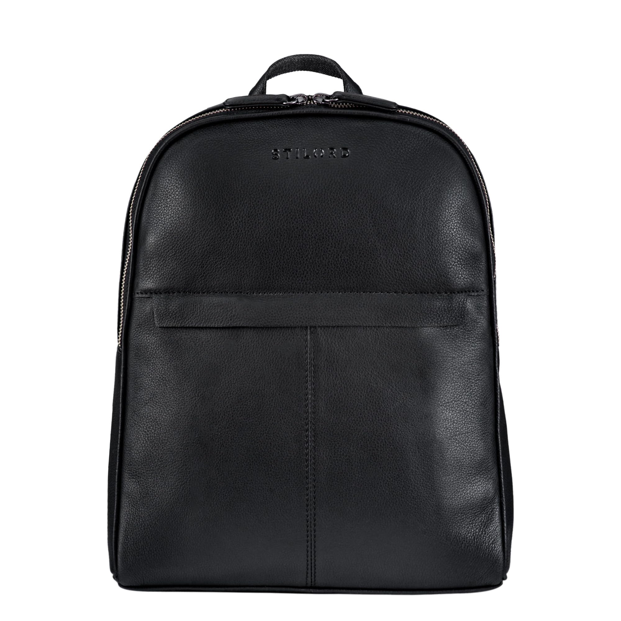 STILORD "Renée" Skórzany Plecak Roboczy Mały plecak skórzany Plecak ręczny Plecak skórzany na Laptop Torebka ręczna City Going Out Daypack Leather Kolor:czarny