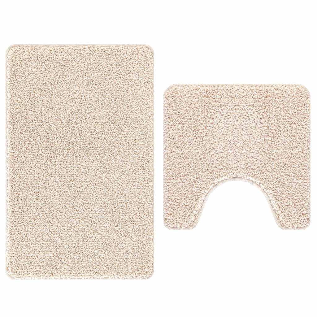 Anti-Rutsch Badematten Set 2 STK. Creme 50 x 50 cm PP