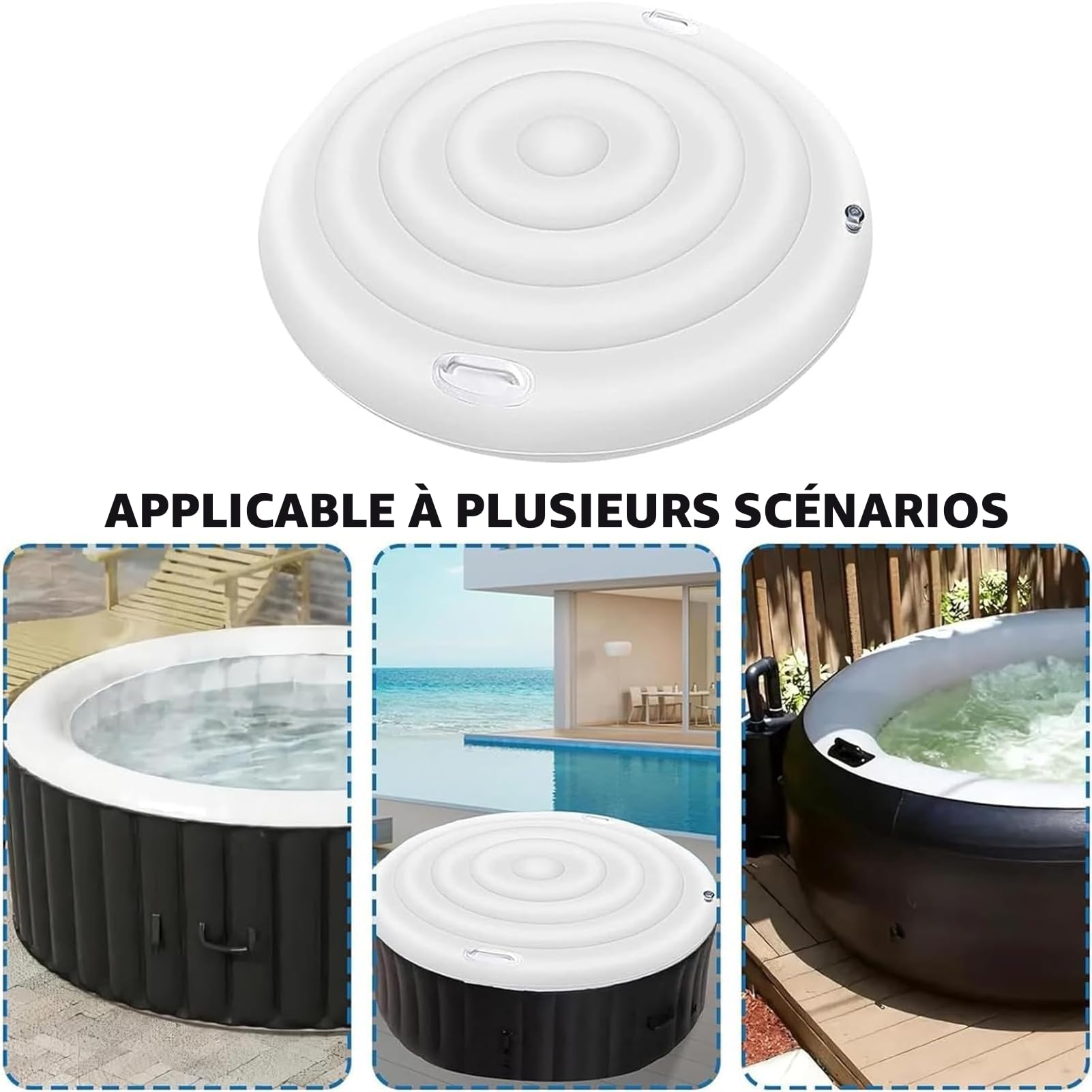 Housse Gonflable en PVC - Coupe-Vent et imperméable - Économie d'énergie - 145 cm/165 cm - Carré
