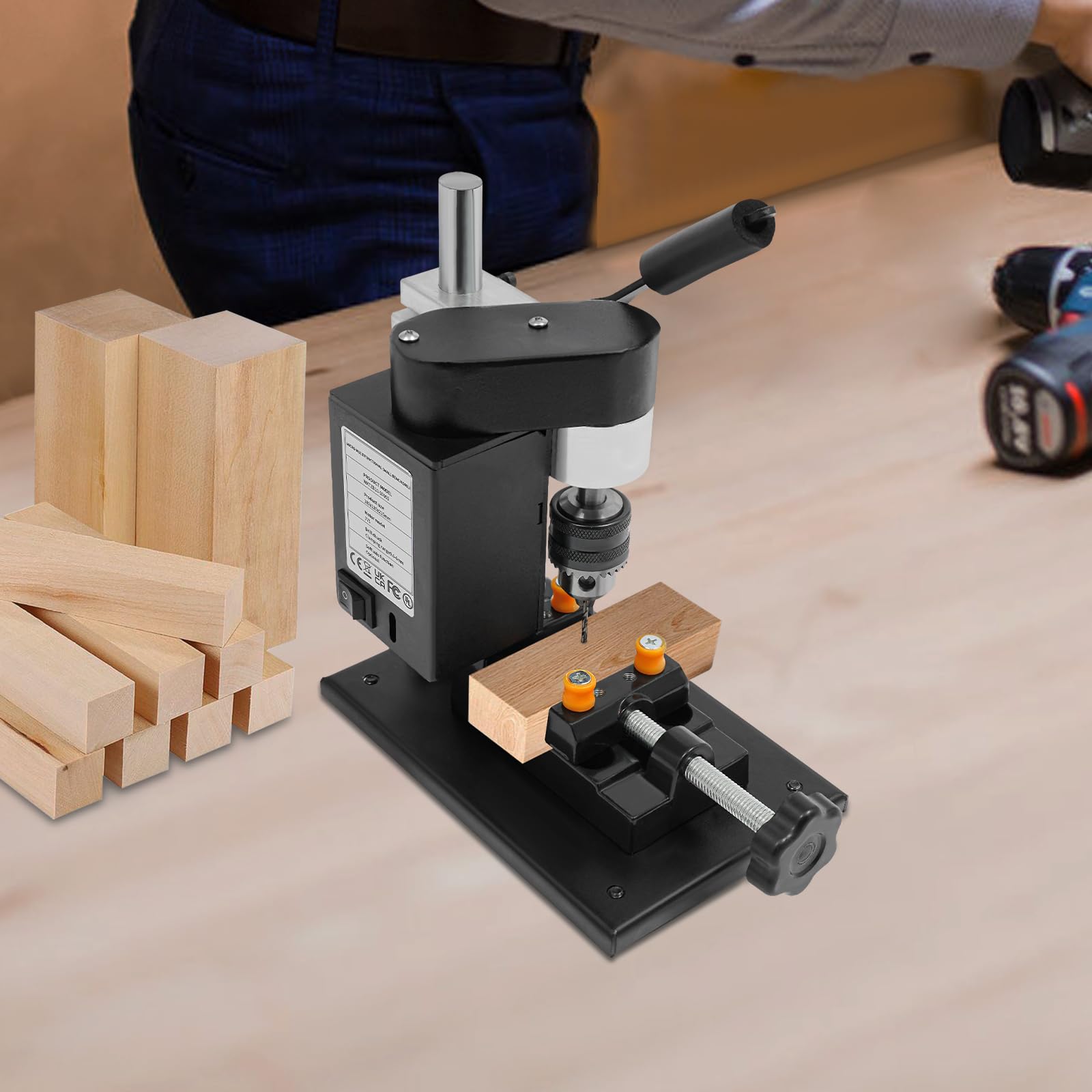 Mini-Bohrmaschine 0,6-6mm Bohrfutter Kupferkernmotor Tischbohrer mit Bankklemme Einstellbare Geschwindigkeit für Holz Kunststoff Metall präzise Bearbeitung einfache Handhabung