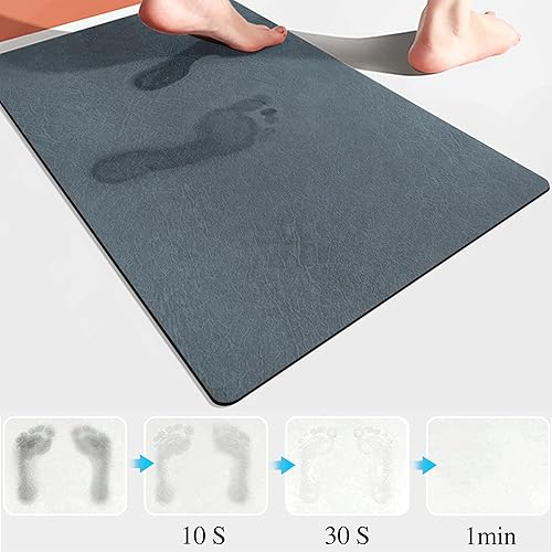 Miniatura 3 de Tapetes de baño finos, tapete de baño de microfibra, alfombras de contorno antideslizantes, bañera a máquina, tapete de baño de piedra de baño de