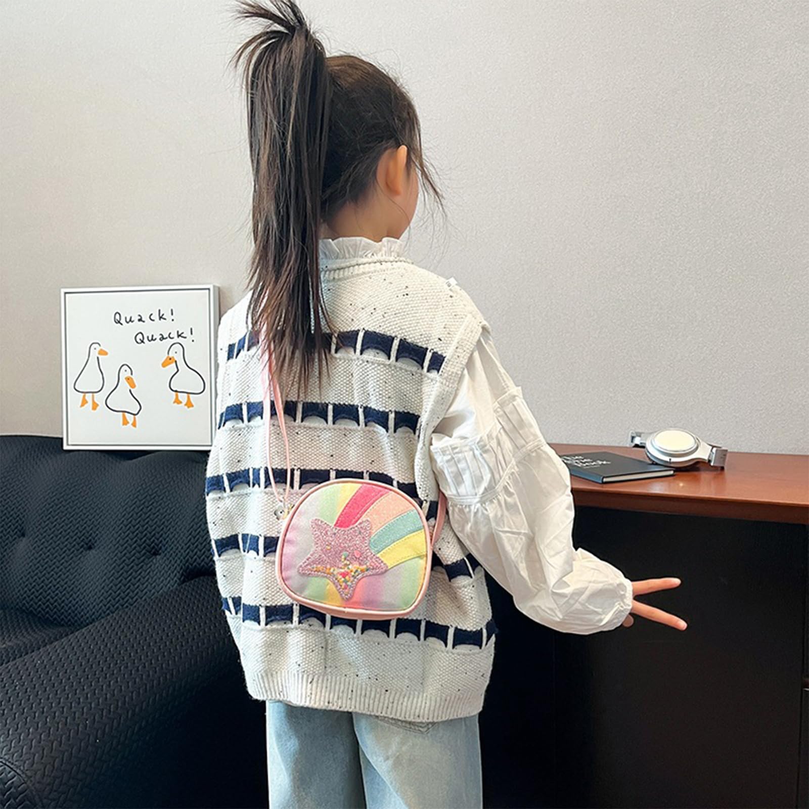 Dziecięca torba na ramię dla dziewczynek, małe torebki, torebki dziecięce, torebka dla dziewczynki z regulowanym paskiem na ramię, słodka torba crossbody na ramię dla dzieci w wieku 3-10 lat