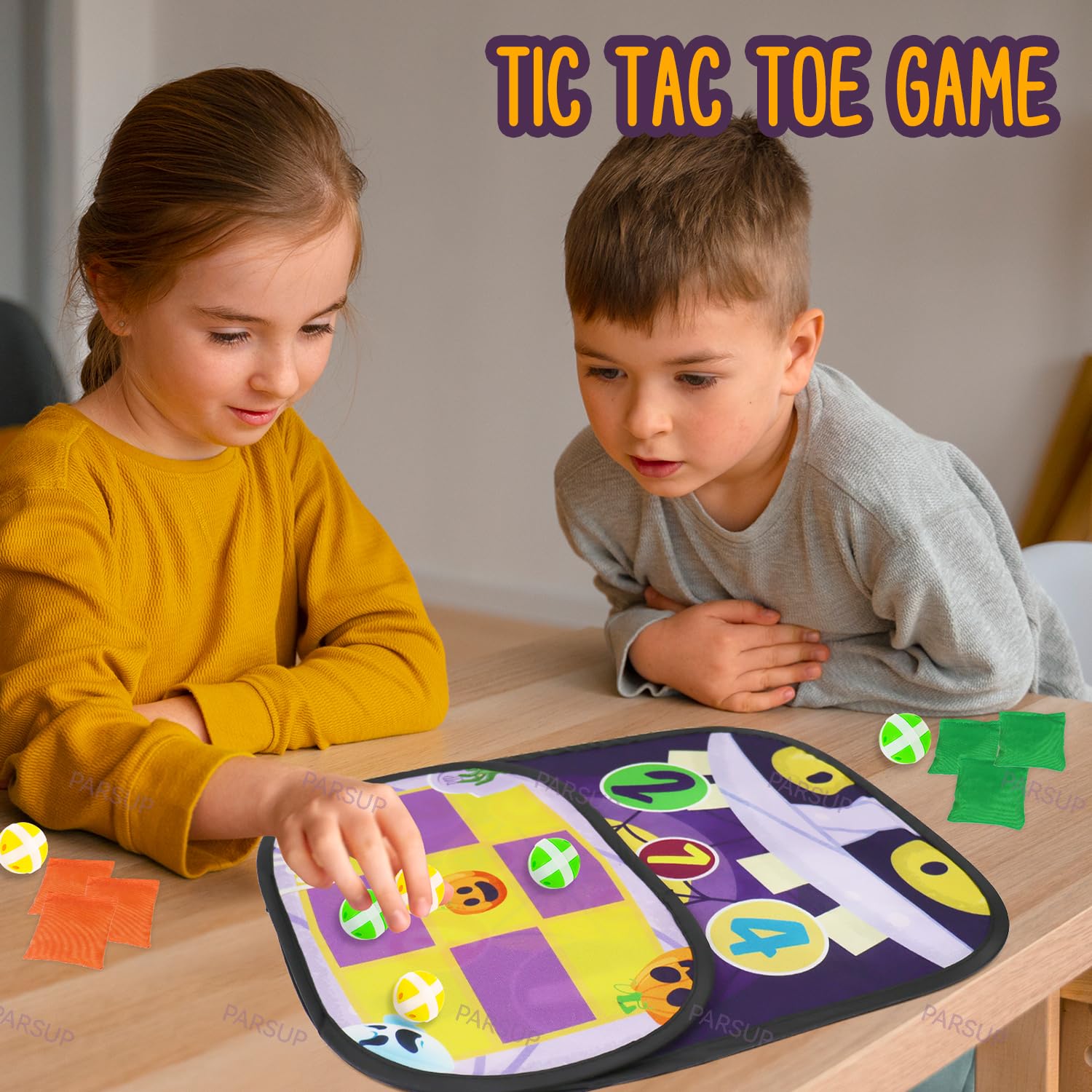 Halloween Bean Bag Toss Game - Double-Sided Board With Bean Bags & Balls For Kids Party Indoor/Outdoor