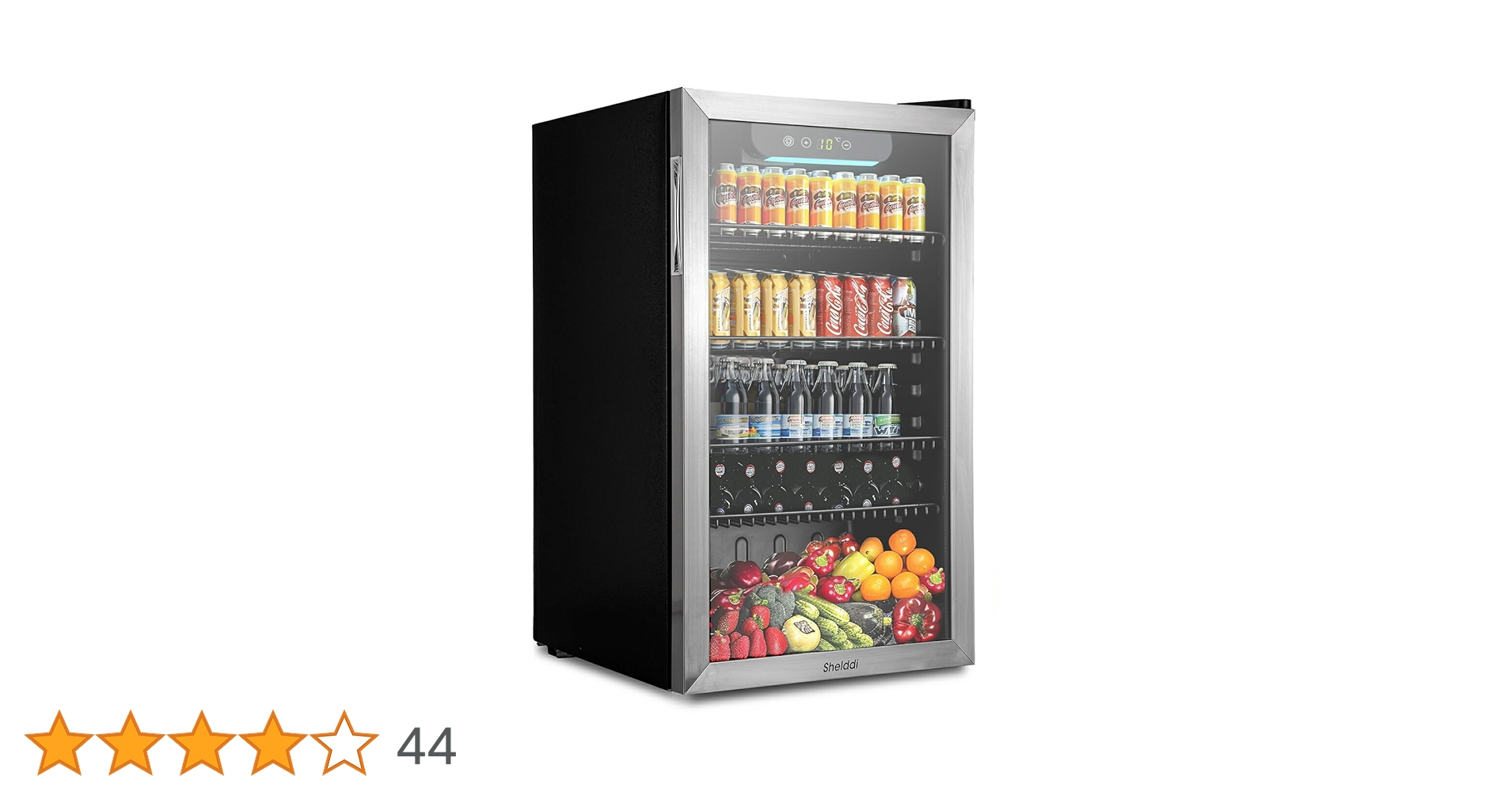 Amazon | Shelddi 冷蔵庫 93L コンプレッサー式 透明ガラスドア