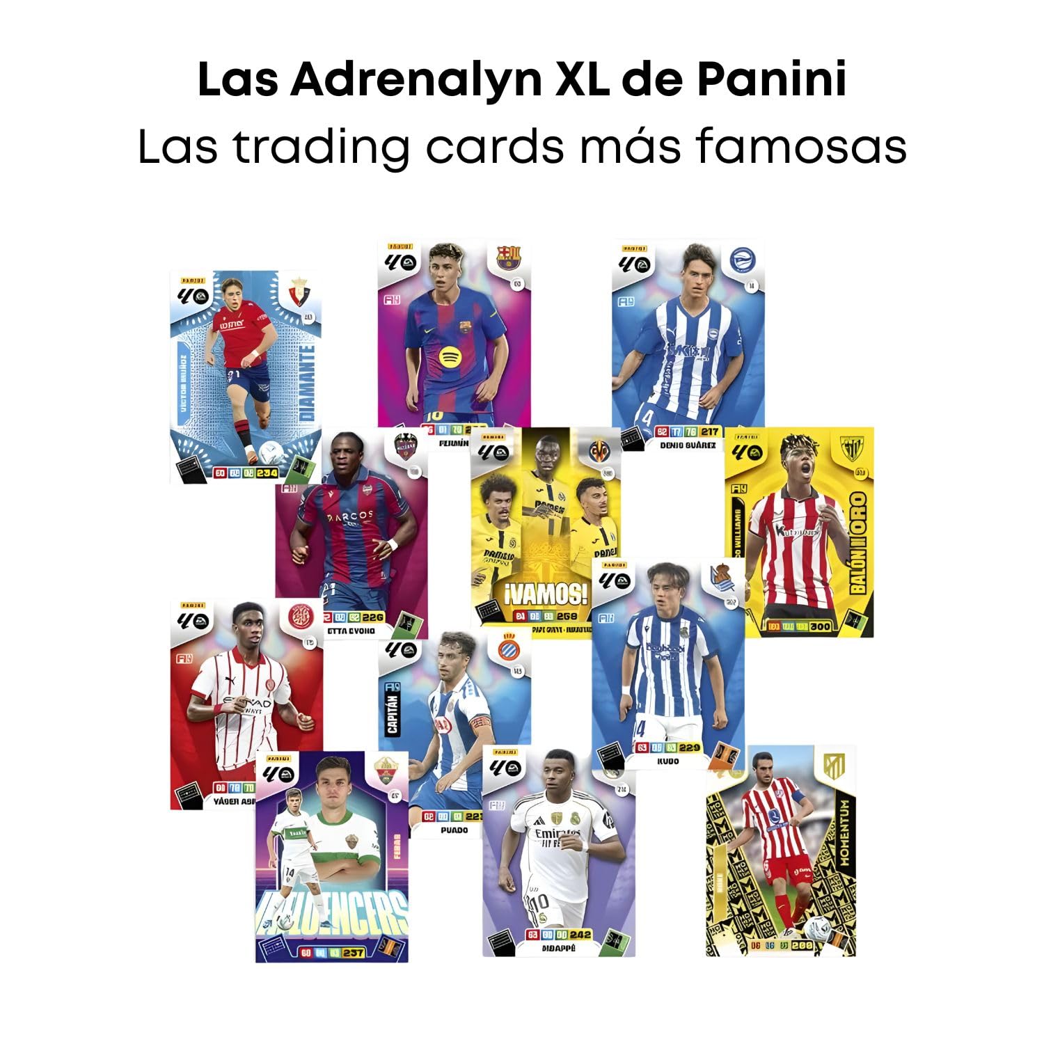 Panini Adrenalyn LaLiga 2025-26, Megapack Edición Básica con 50 sobres adiciones, Álbum Premium con Cartas Exclusivas, Trading Card Game y Deckbox de Regalo para repetidas
