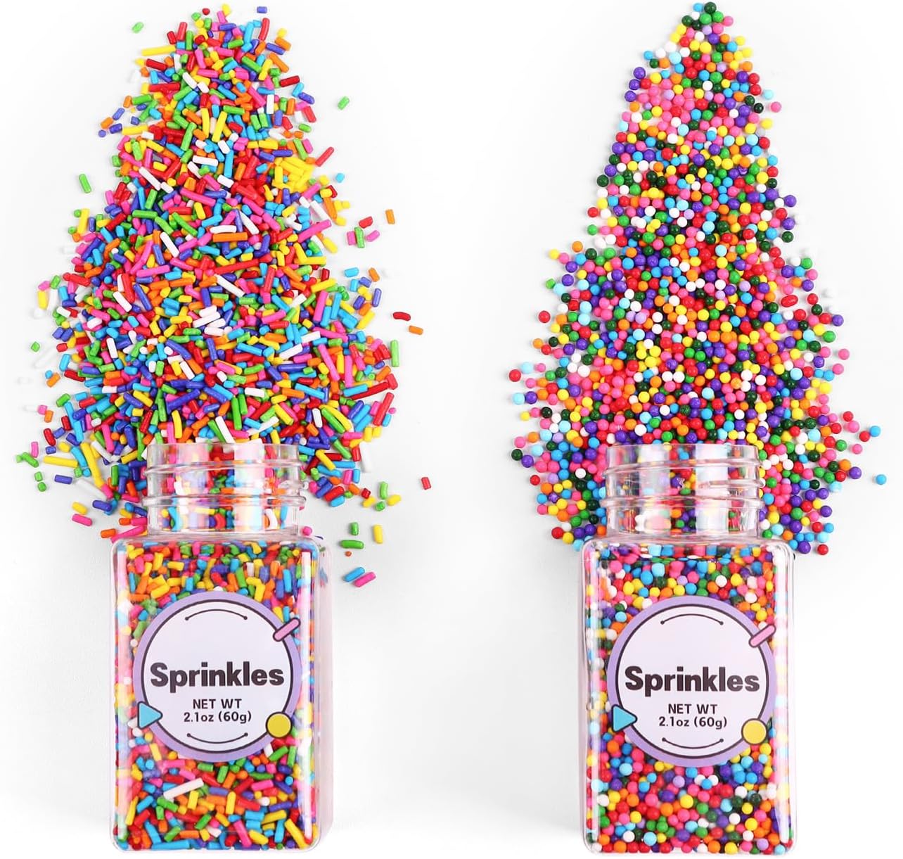 Rainbow Sprinkles, Confetti Sprinkles Bulk, Rainbow Sprinkles for Cake Decorating, Chocolate, Cupcake, Baking Sprinkles, and Ice Cream Toppings. (120g/4.2oz)
