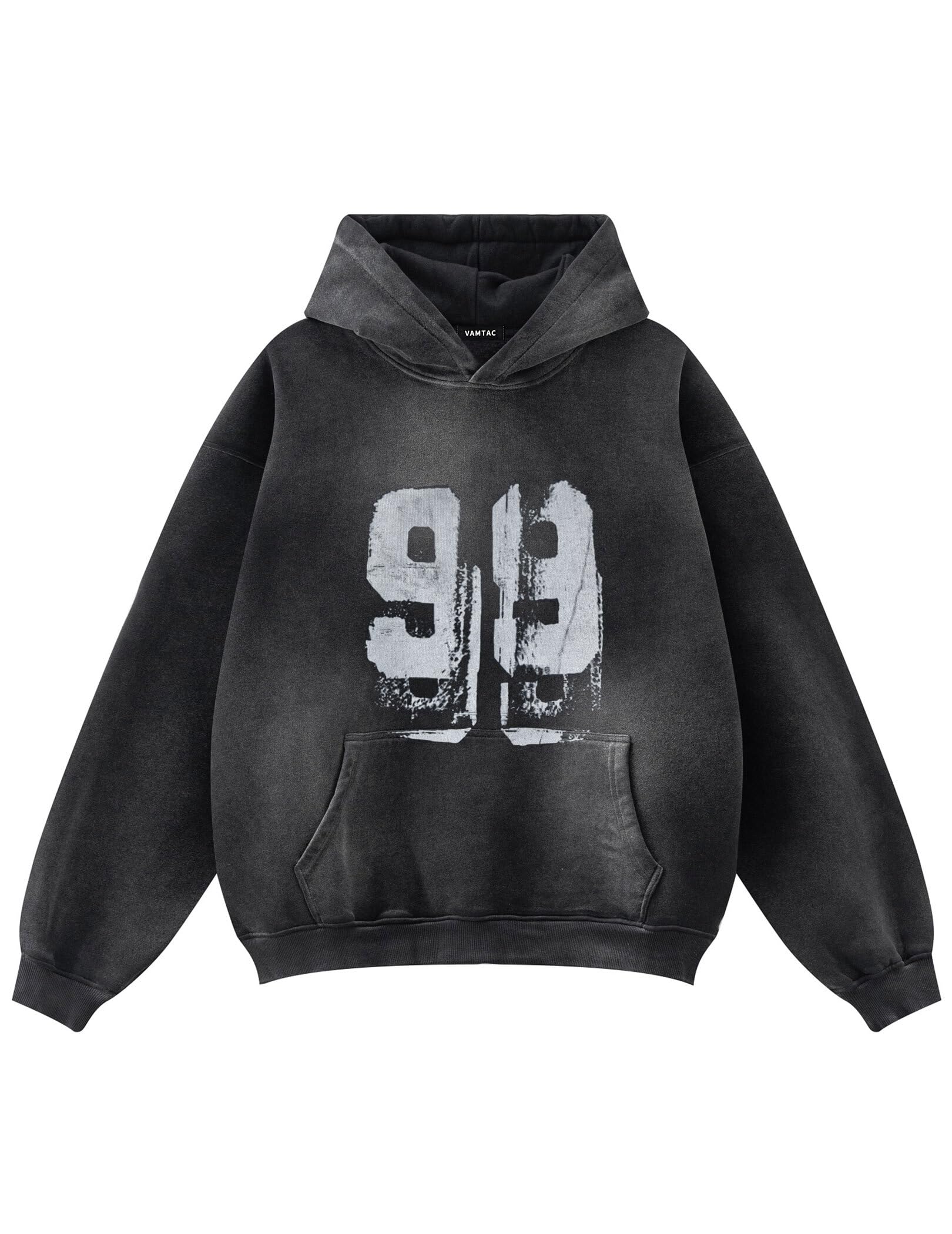 Vamtac Hoodies Graffiti Number Hooded Sweatshirt Unisex Oversized Y2k Pullover Fall Hoodie 2025 Trendy Tops Black XL