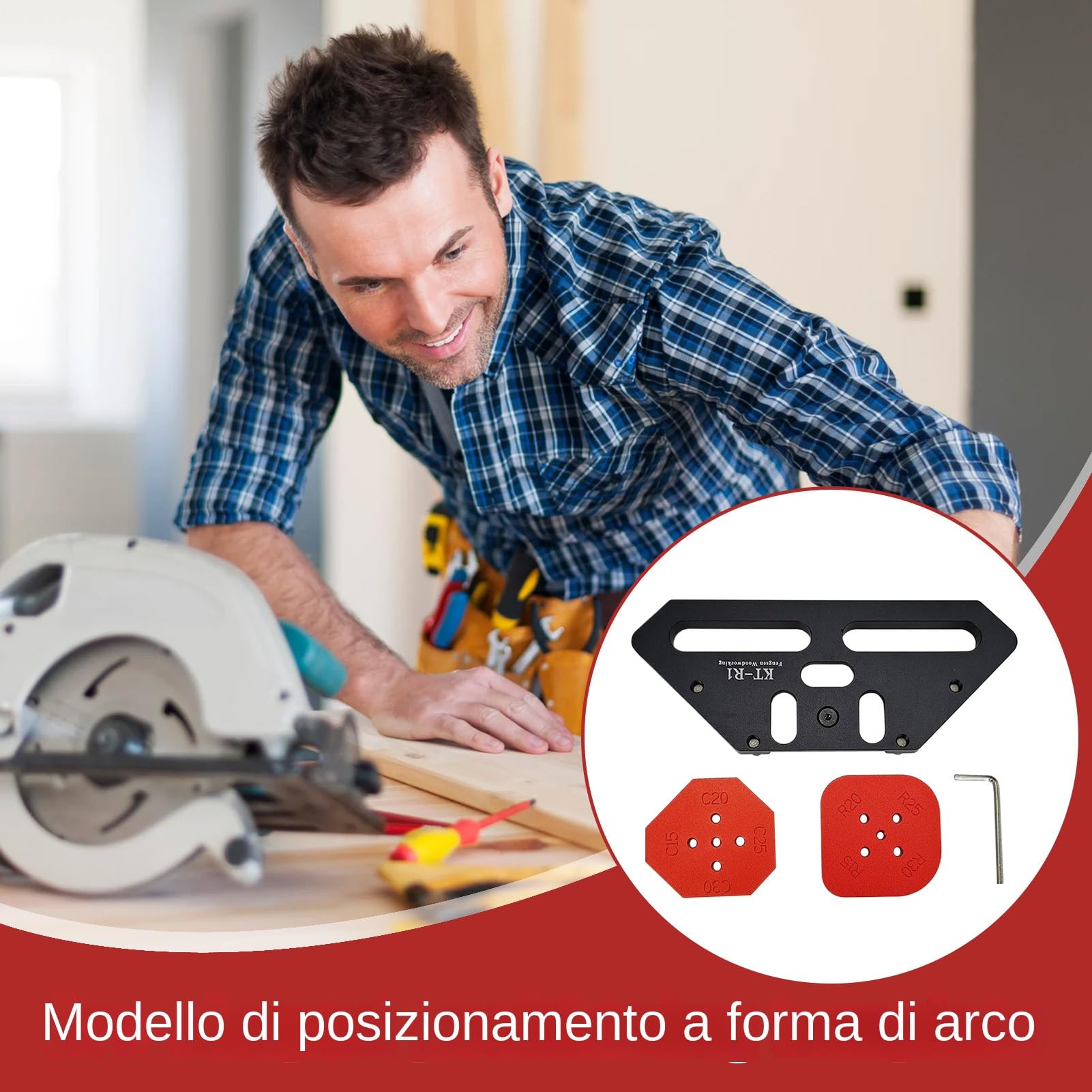 Plantilla Para Radios De Fresadora Guía Curva para Esquinas | Guía Para Cortar de Aleación de Aluminio Para Bordes de Muebles, Proyectos de Carpintería Doméstica y Artesanos en Madera