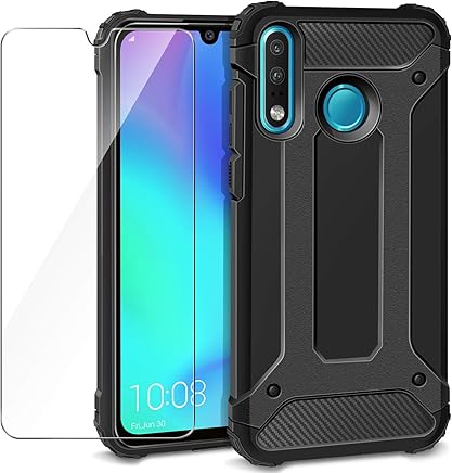 AROYI Funda Huawei P30 Lite + Protectores de Pantalla in Cristal Templado, Robusta Carcasa H?brida TPU+PC de Doble Capa Anti-ara?azos Caso para Huawei P30 Lite Negro AROYI Funda Huawei P30 Lite + Protectores de Pantalla in Cristal Templado, Robusta Carcasa H?brida TPU+PC de Doble Capa Anti-ara?azos Caso para Huawei P30 Lite Negro