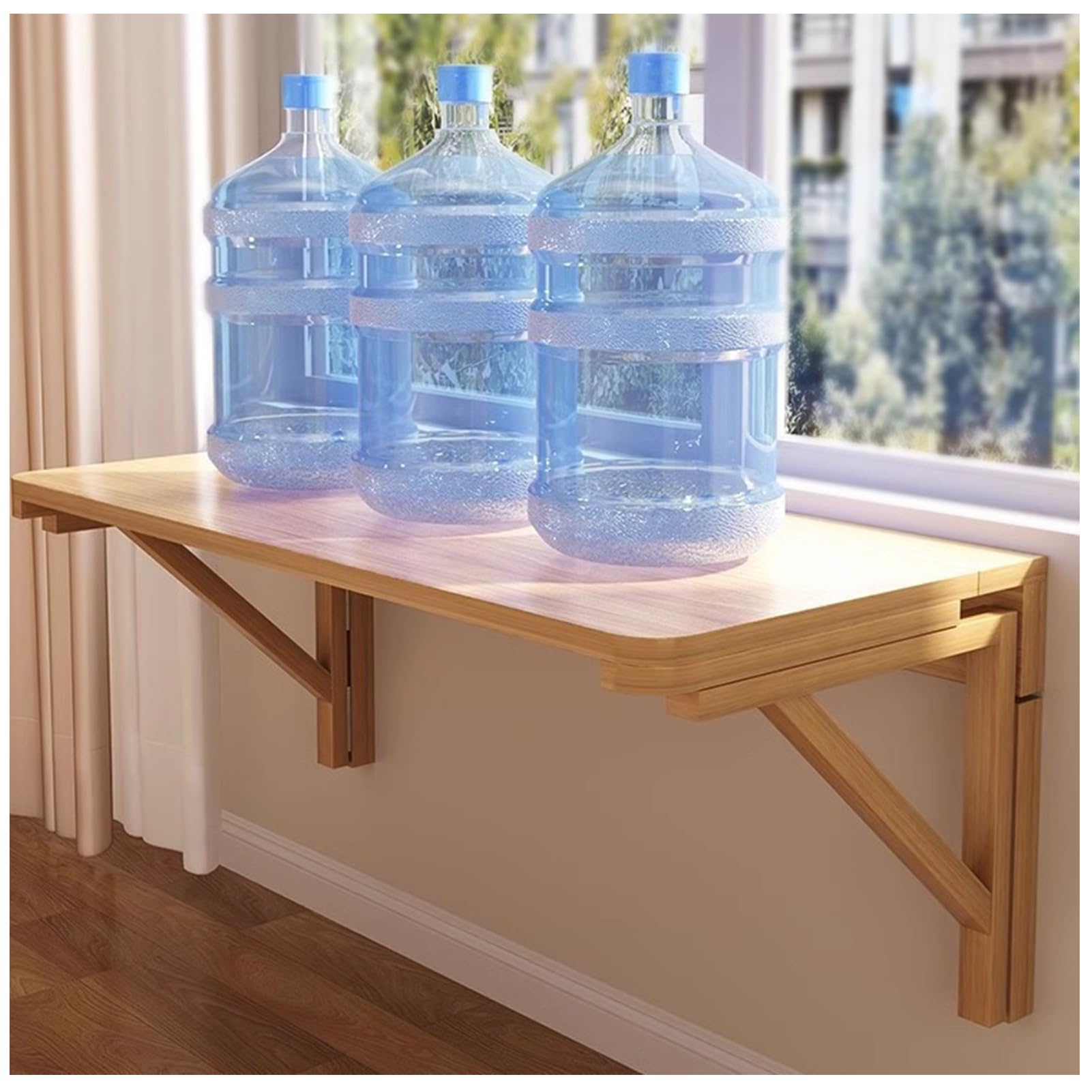 Table pliante murale peu encombrante bureau ordinateur en bois