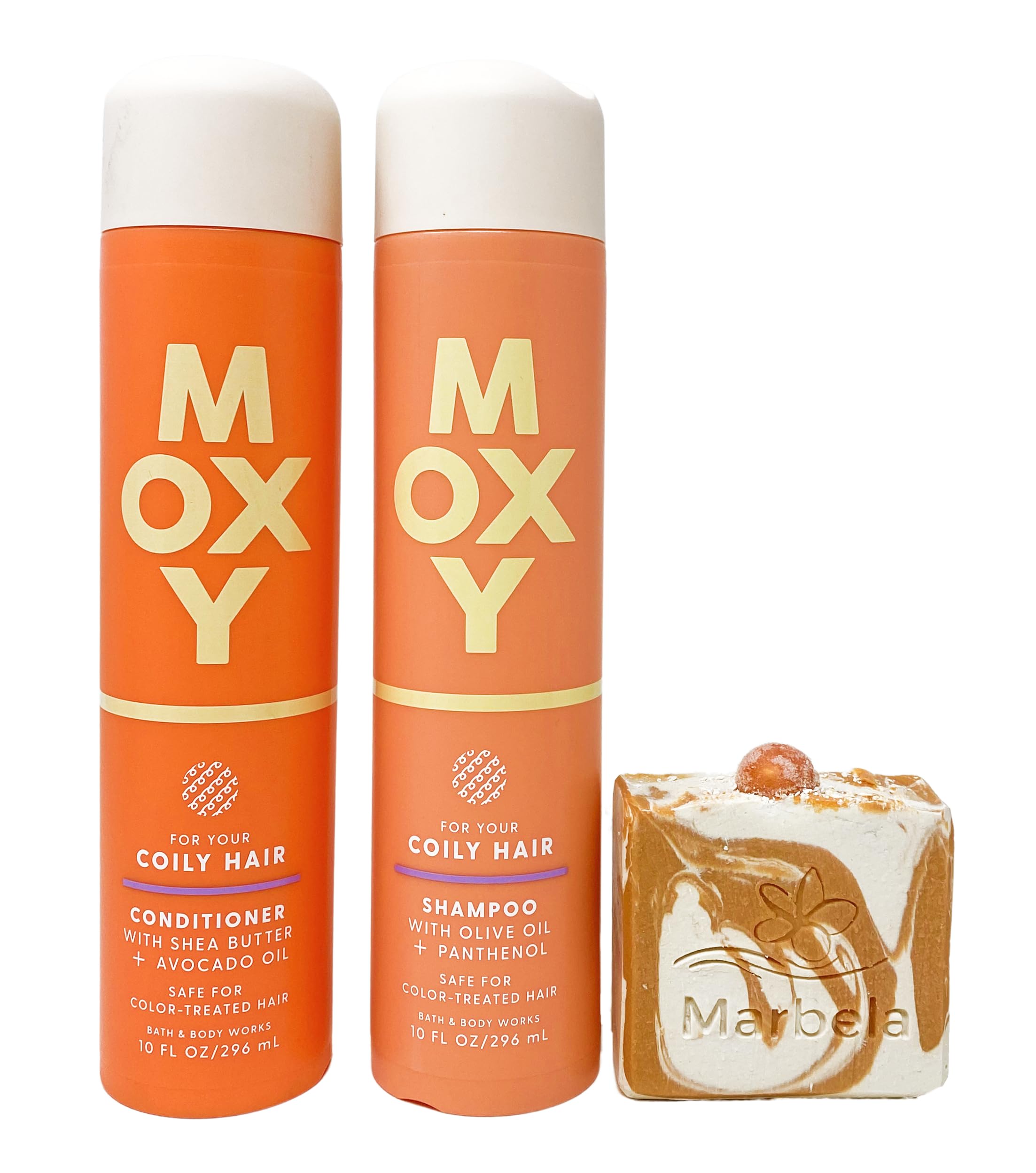 Bath & Body WorksMoxy Coily Hair - Duo Gift Set - Shampoo and Conditioner With a Peach Gardenia Soap.