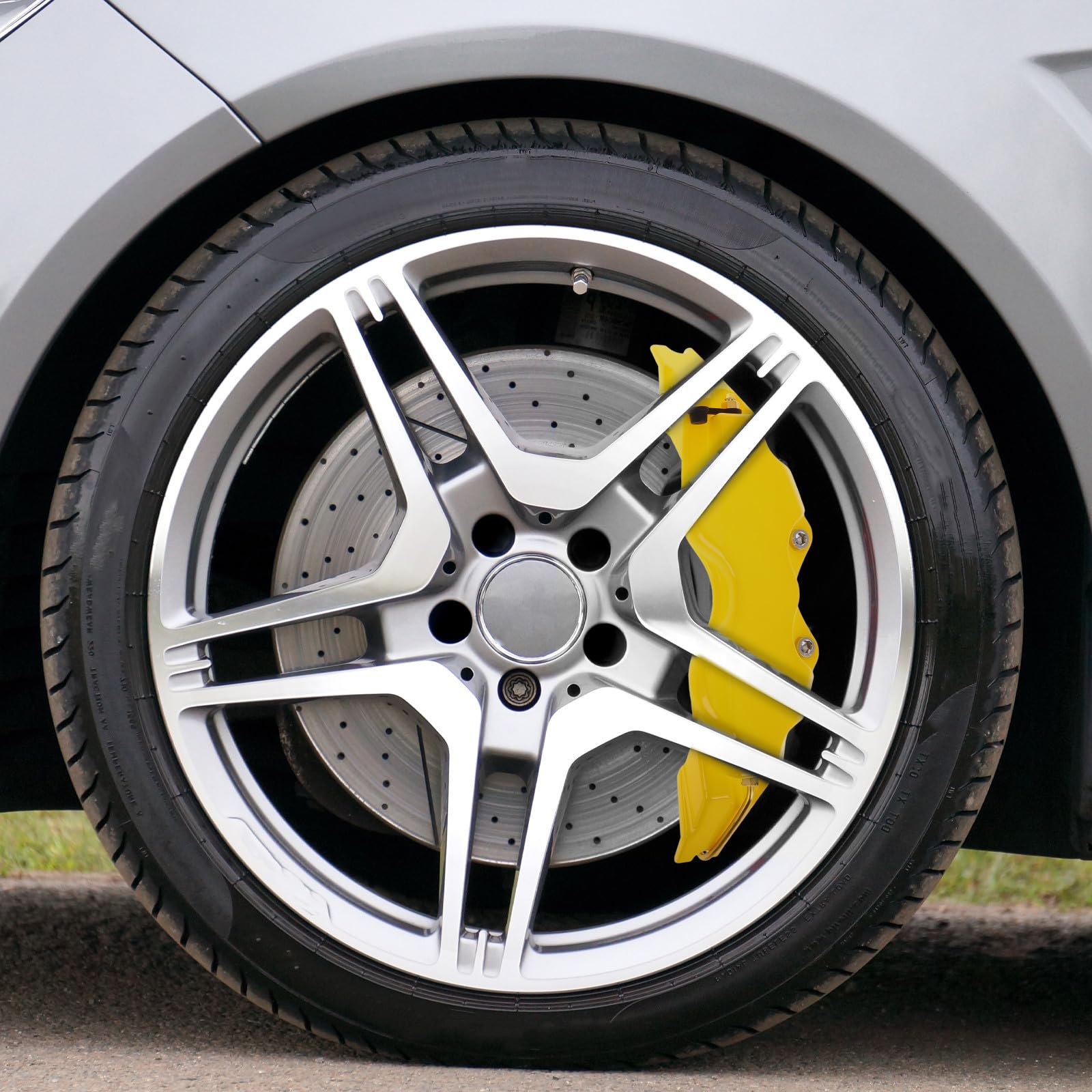 Copri Pinze Freno Gialli Installazione Facile Set 2 Stile 3D in ABS Coperture Anteriori e Posteriori Compatibili per Applicazioni Automobilistiche