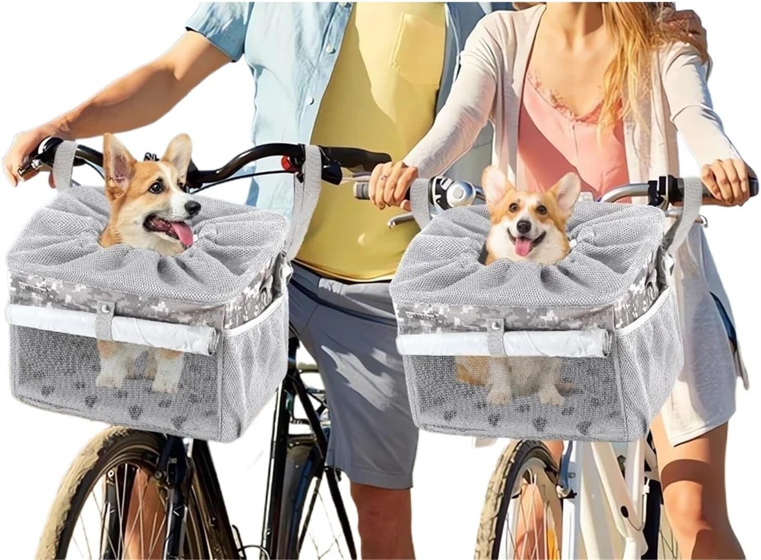 Compatible for Universal Pet Expandable Carrier,Dog Cat Bike Basket Foldable with 4 Open Doors(Camouflage Basket)