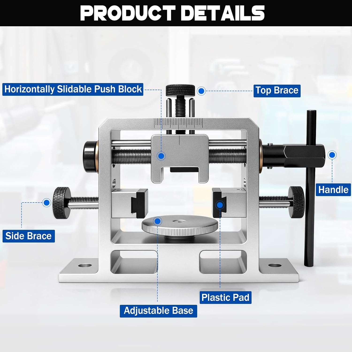Sight Pusher Tool, Rear Sight Pusher for Dovetailed Sight Removal Adjustment, Heavy Duty Precision Sight Pusher Tool with Adjustable Base