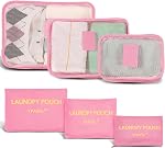 8 Set Cubes d'emballage pour les bagages de voyage Sacs à bagages Réutilisables Sacs organisateur de valises étanches Set avec sac de chaussures et sac de toilette (bleu sky)