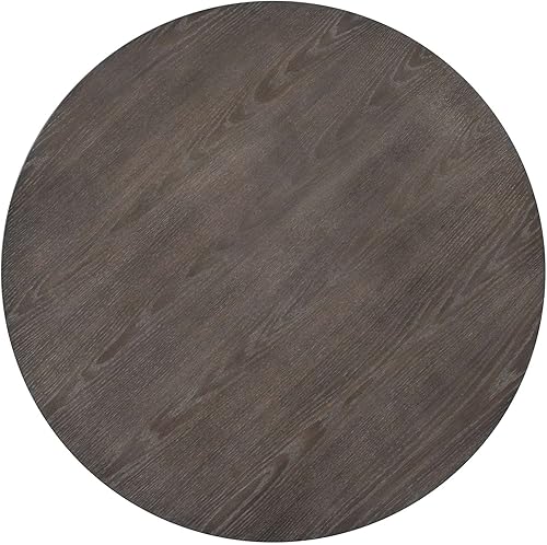 Miniatura 5 de KASUE Mesa redonda de cocina y sillas para 4  Juego de mesa de comedor blanco crema con asientos acolchados para lugares pequeños  Elegante,