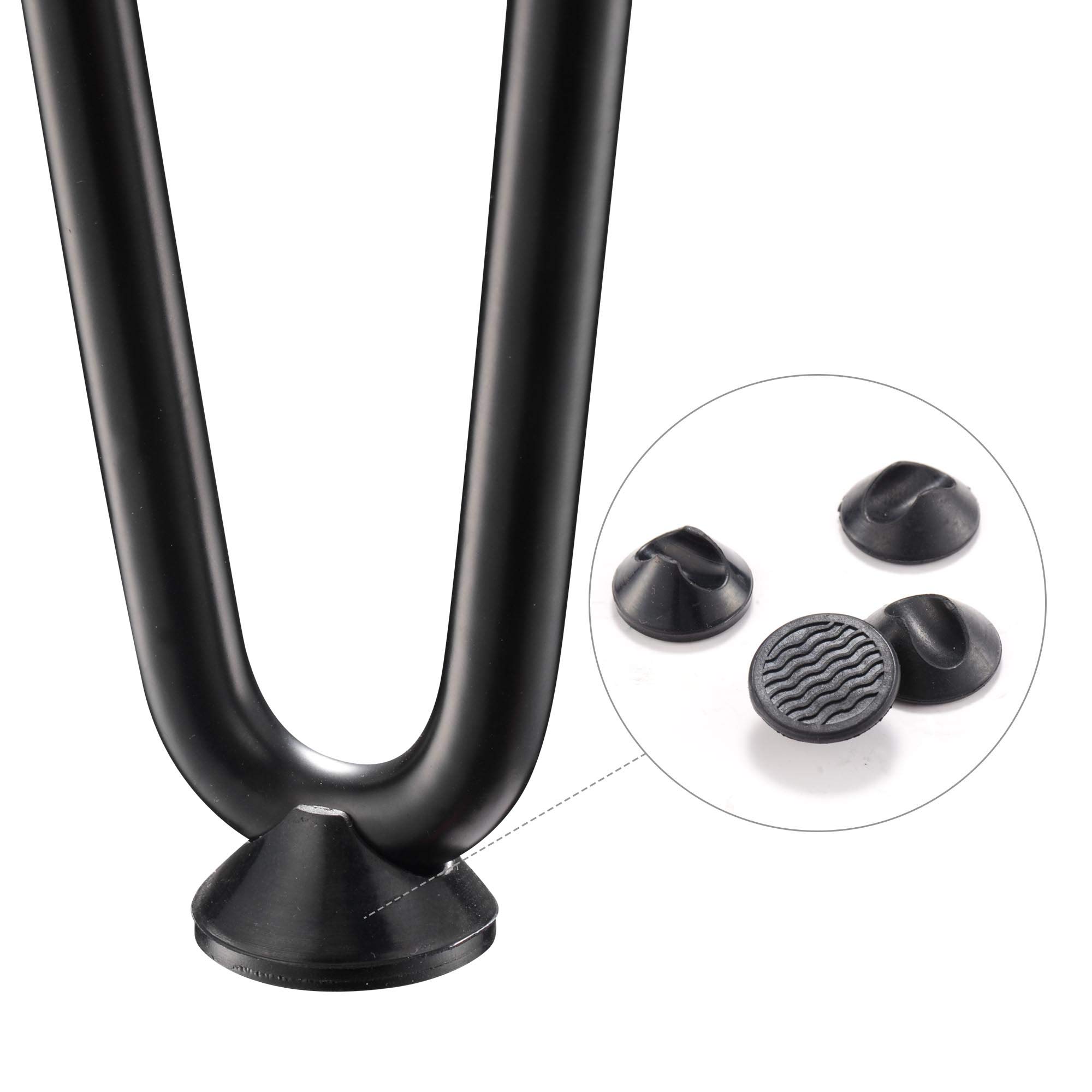 Yescom Lot De 4 Pieds De Table Robustes En épingle à Cheveux De 86,4 Cm, Tiges En Acier De 9,5 Mm, Pieds De Meubles Avec Pieds De Protection, Projets De Bricolage Pour
