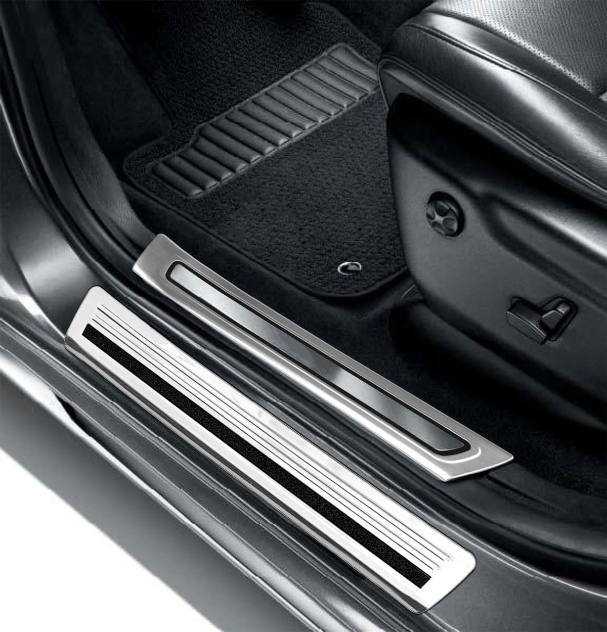 Car Accessories Compatible with Jeep New Grand Cherokee 2024 2025 Inside and Outside Door Sill Scuff Plate Entry