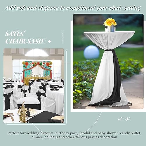 Vista 27 de 72 fundas universales para sillas de satén rojo, con lazos para silla, reutilizables, suministros para Navidad, bodas, recepciones, eventos