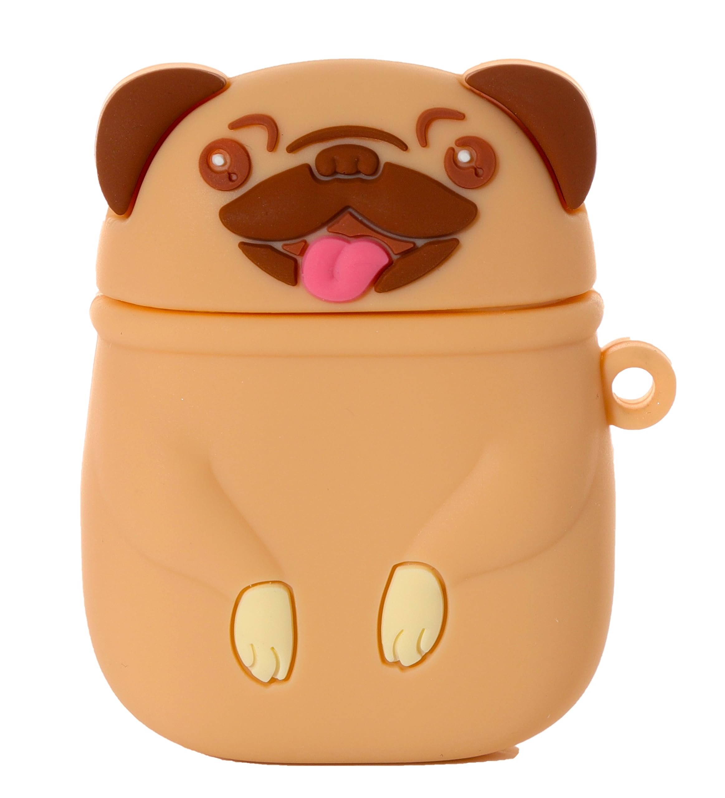Puckator Multi-Colored Mopps Pug Wireless Earphone Silicone Case Cover (Earbuds & Case Not Included) - Earplug Case - Wireless Headphone Cover - Small Pouch - Funny Cute Silicon Earphone Case