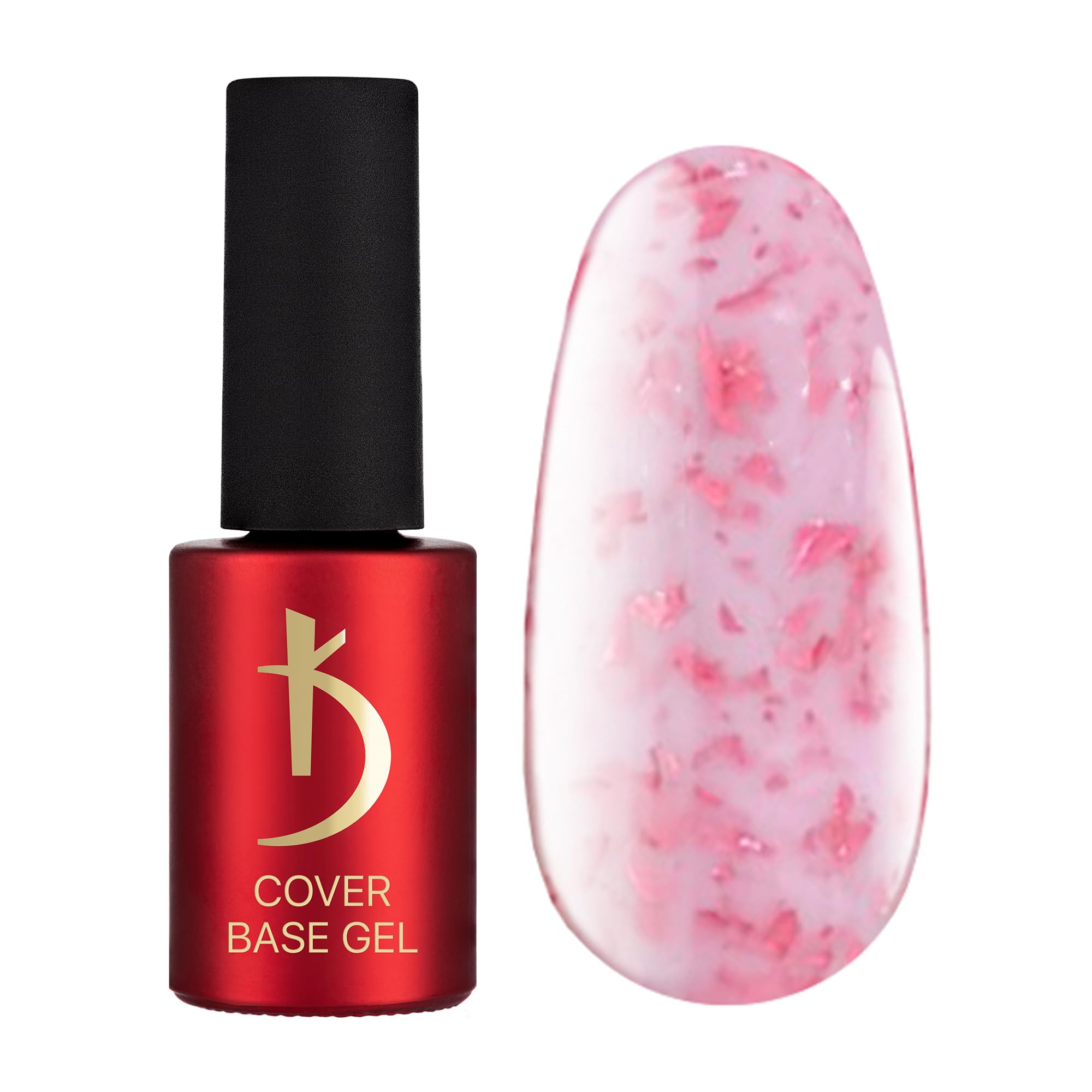 Kodi Professional - Vernis Semi Permanent - Laiteux Lilas Brillants Flocons Camouflage - Vernis gel uv semi permanent gel ongle -7ml- Base Gel Cover Milky Lilac Flakes - Base Coat