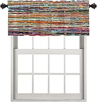 Vista 349 de Cenefas de cocina modernas con patrón de cobre marrón dorado para ventanas, cenefas opacas abstractas de marcas de arañazos y cortinas opacas