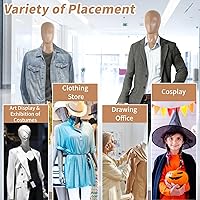 Vista 62 de BLKMTY Maniquí femenino de 69 pulgadas con forma de vestido de cuerpo completo, modelo de ropa, maniquí ajustable, maniquí desmontable realista