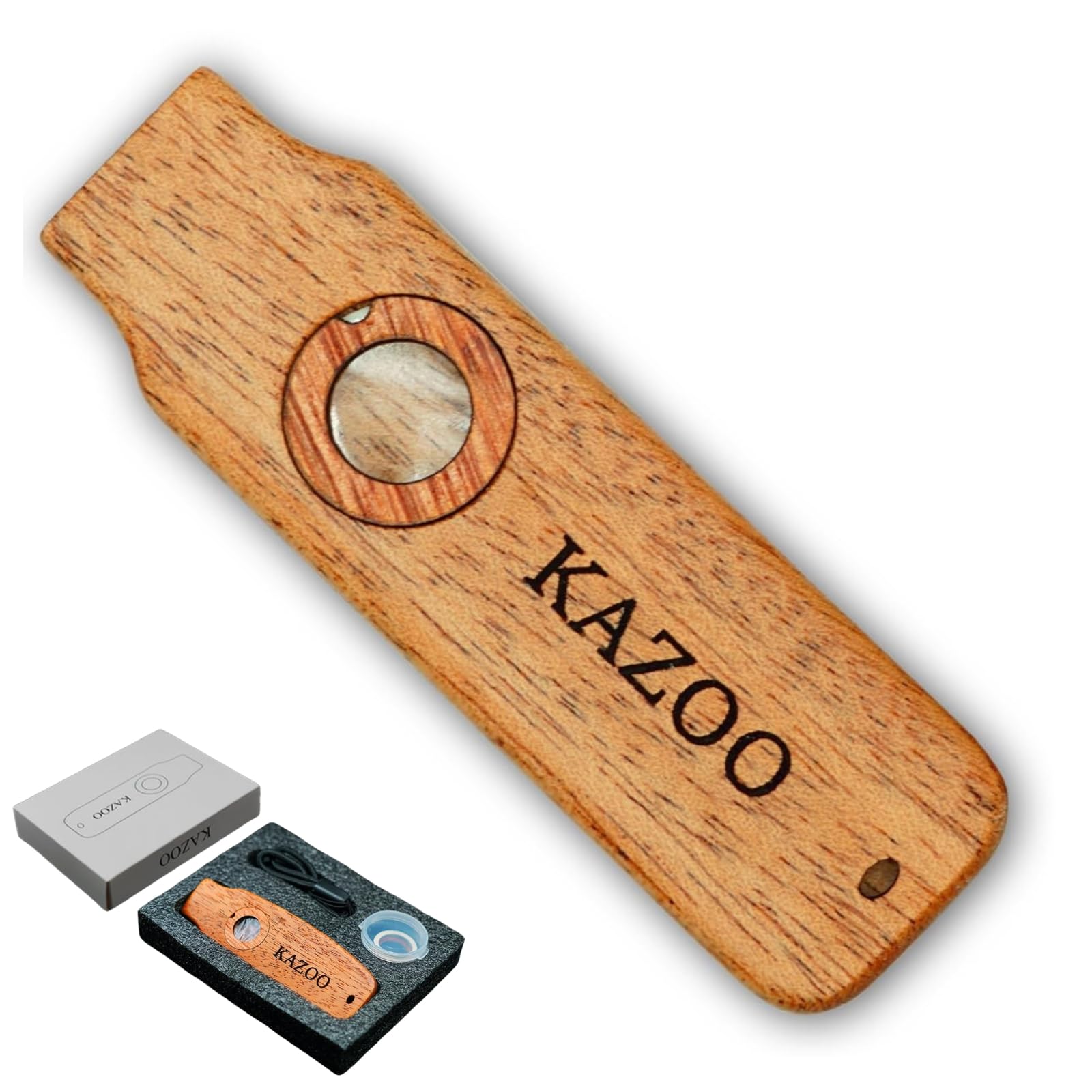 Kazoo Musical Instrument Wooden Classic with 10 Membranes, Rich Warm Tone Easy to Play for Beginners Adults, Beginner Music Gift for Kids Classroom Party | Handcrafted Wood Kazoo-picture-34
