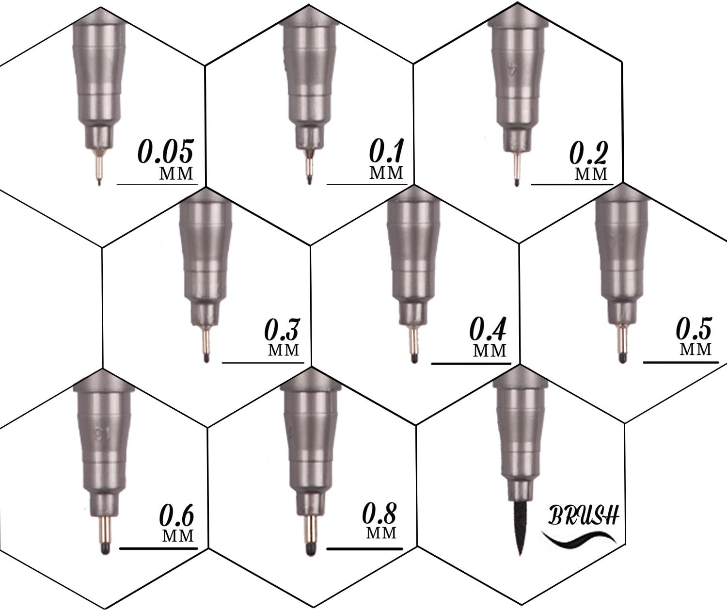 Black Micro-line Pens for Drafting - Ultra Fine Point Technical Drawing Pen Set, Anti-Bleed Fineliner Pen for Illustration, Office, Sketch, Scrapbooking, Signature, 9 Size : Office Products