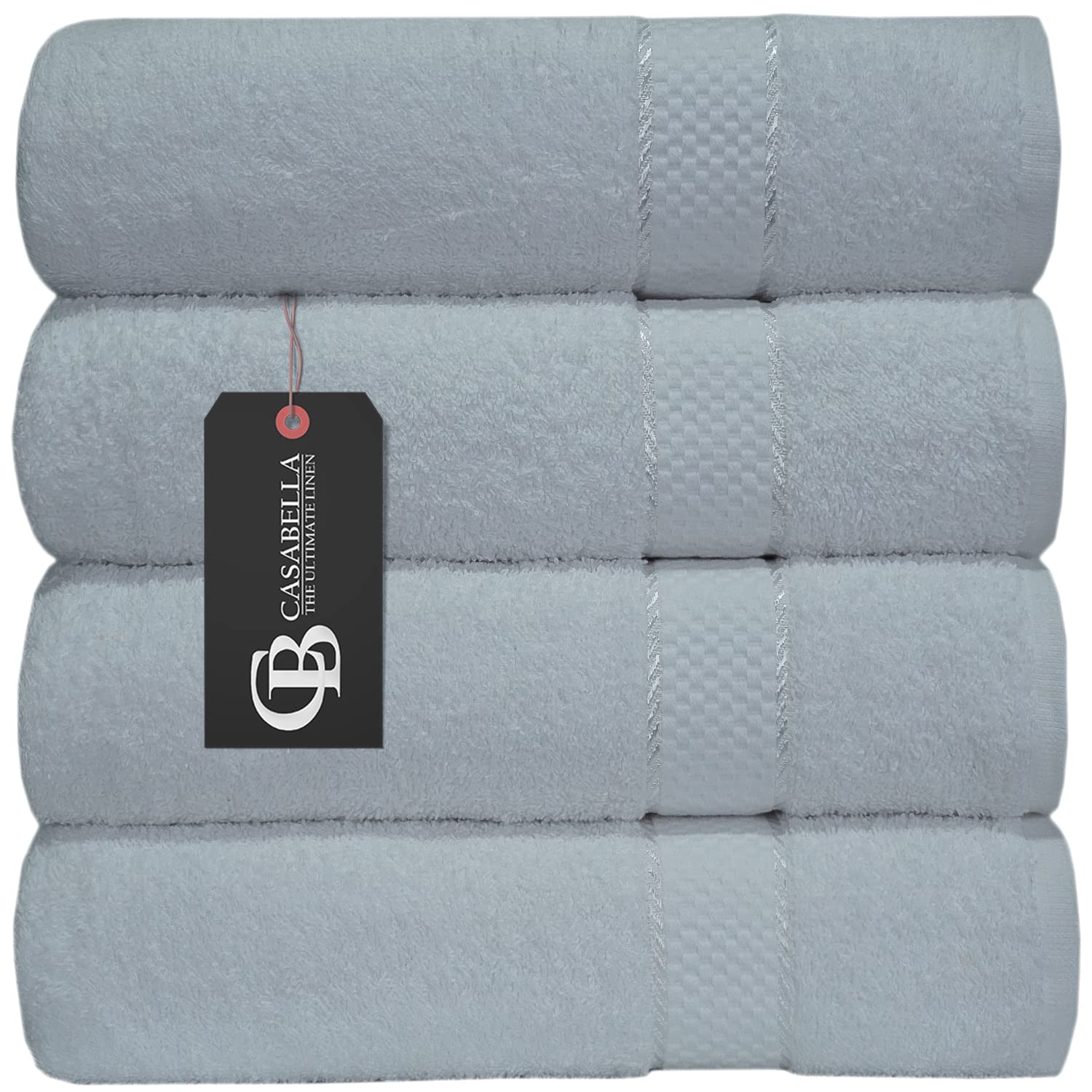 Casabella Luxury Pack Of 4 Bath Sheet 100% Egyptian Cotton Super Soft towel_White โ image 1