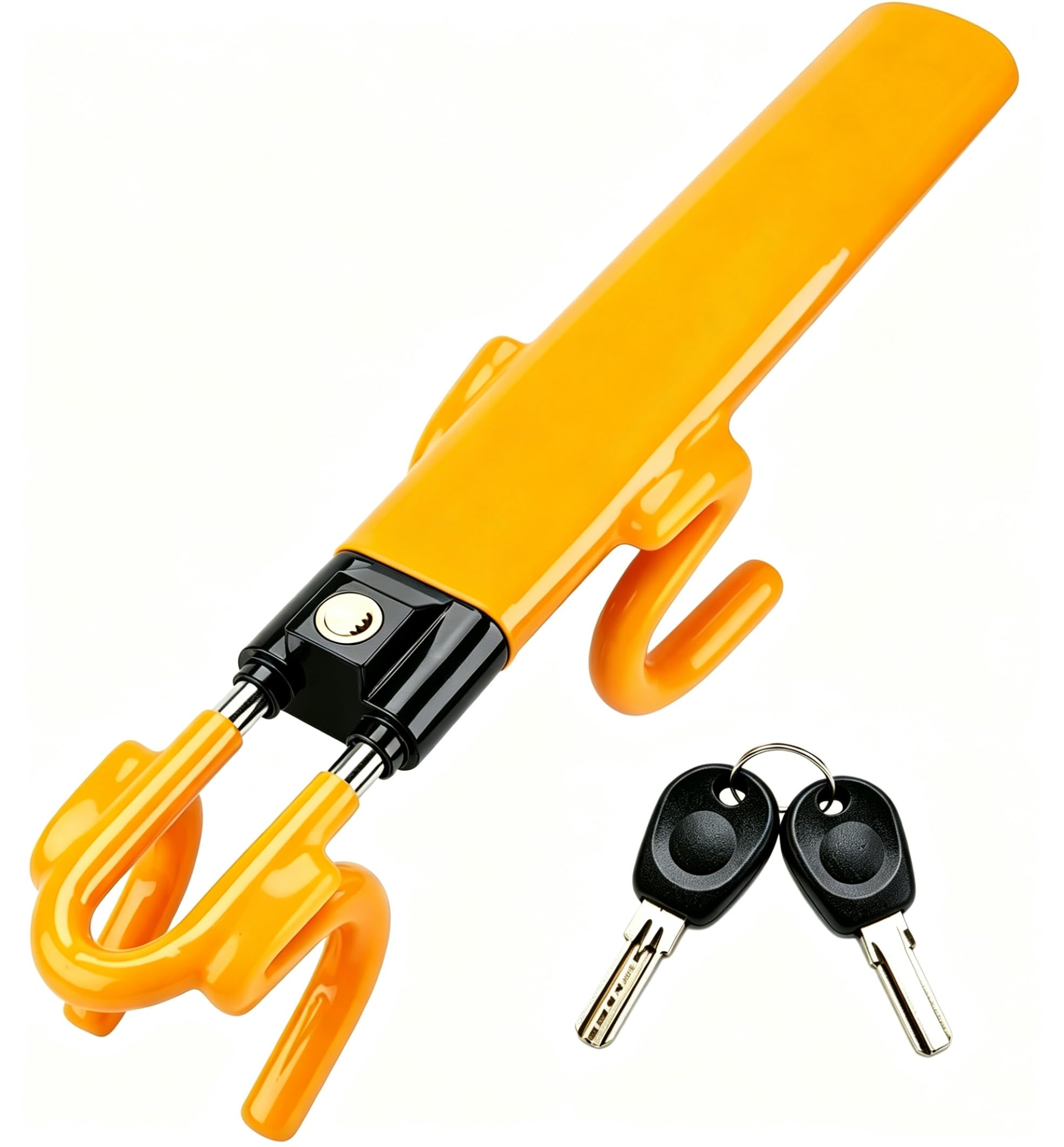 Canne Antivol Voiture Bloque Volant, pour Rimac Nevera, Barre Bloque Volant, Robuste, Ajustement Universel, 2 Clés,A-Yellow