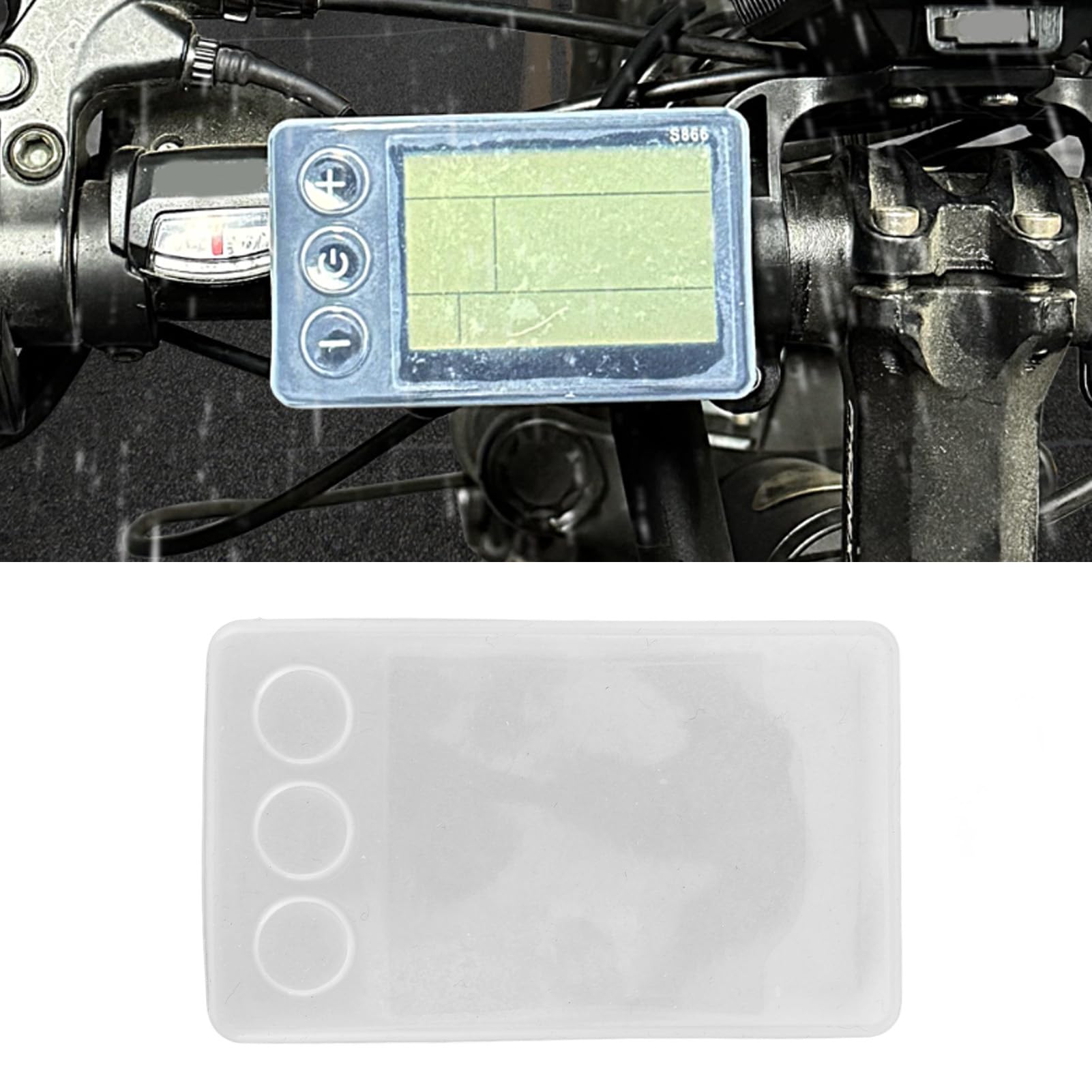 Wakects Osłona Monitora Roweru Elektrycznego, Osłona Wyświetlacza LCD Roweru Miernika Przezroczysty Silikon Odporny na ścieranie Odporny na Zarysowania Deszcz