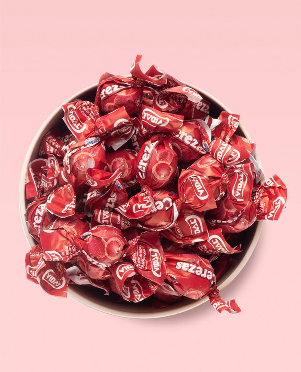 Vidal Golosinas Cherries Caramelo de goma grageado sabor cereza Bolsa 200 unidades