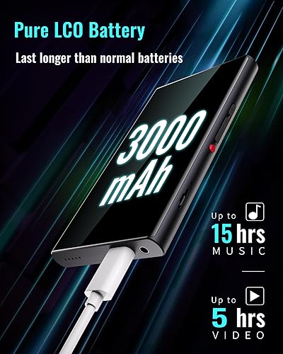 Miniatura 5 de Pecsu Reproductor MP3 de 5 pulgadas con Bluetooth y WiFi, pantalla HD IPS con pantalla táctil completa Android MP4 reproductor de música con