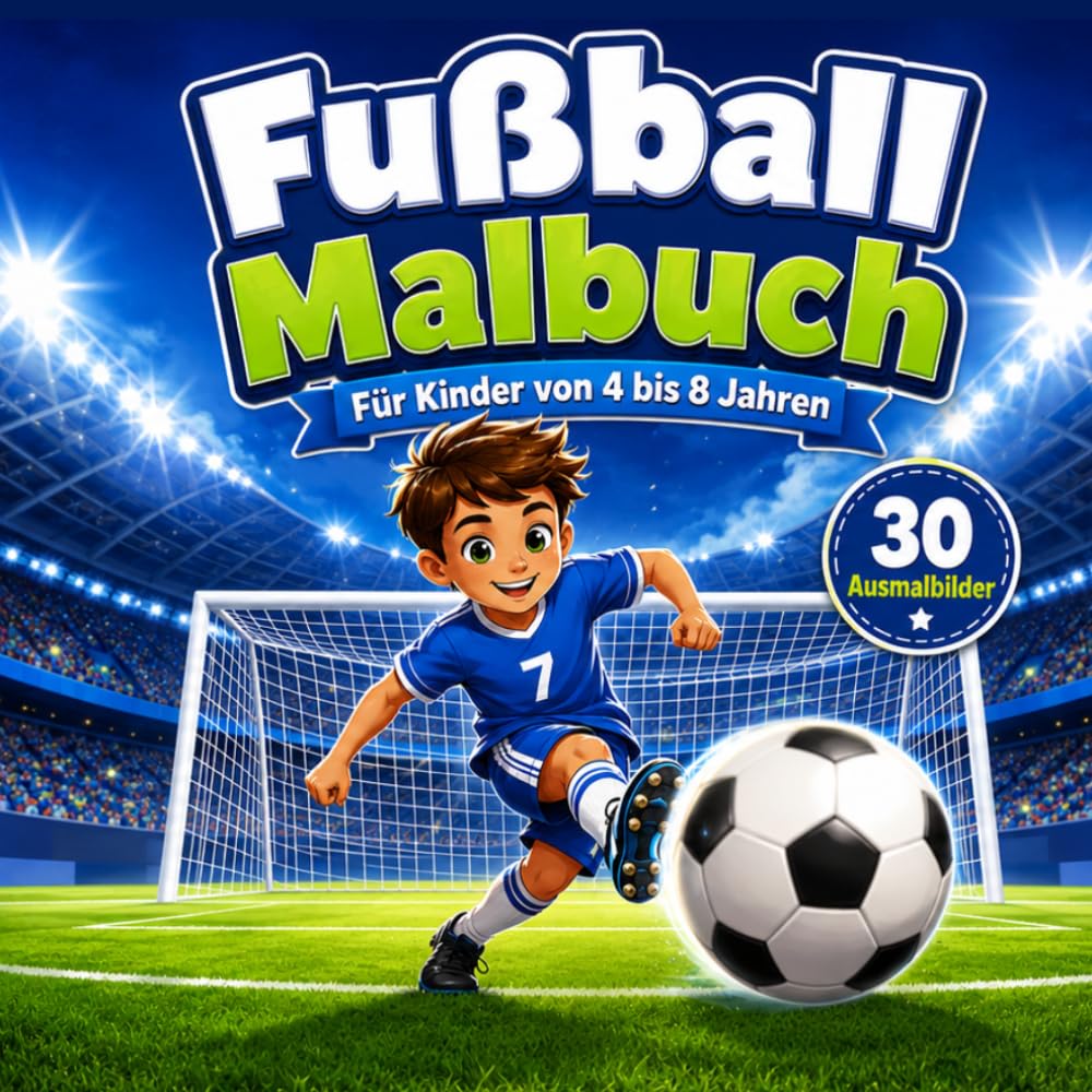 Fußball Malbuch: Für Kinder von 4 bis 8 Jahren
