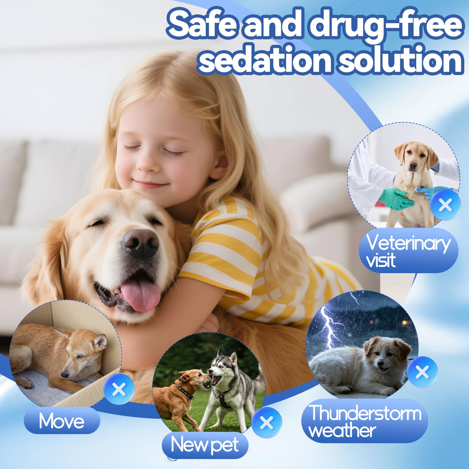 Feromonas para Perros Relajantes,Antiestrés para Perros,Calmante Perros,Reduce Ladridos/Mordiscos,Adopción - 1 Difusor+2 Recambio 48ML