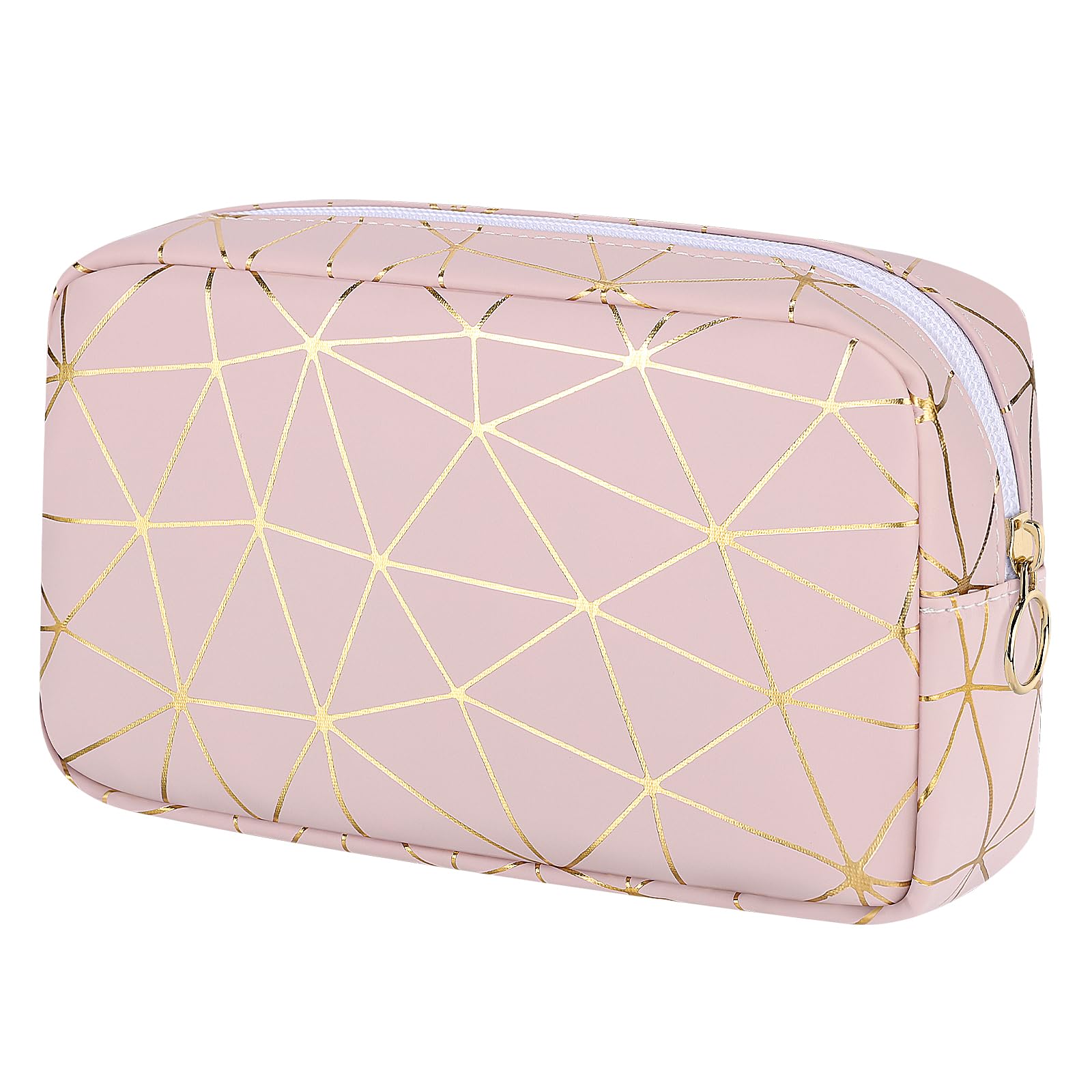 Likesing Perioden-Tasche für Mädchen und Frauen, Leder-Aufbewahrungstasche für Damenbinden, tragbare Menstruationspad-Tasche, Periodeneinlagen-Tasche, Pink, Gold, Large (8.3" x 5.3"), Modisch
