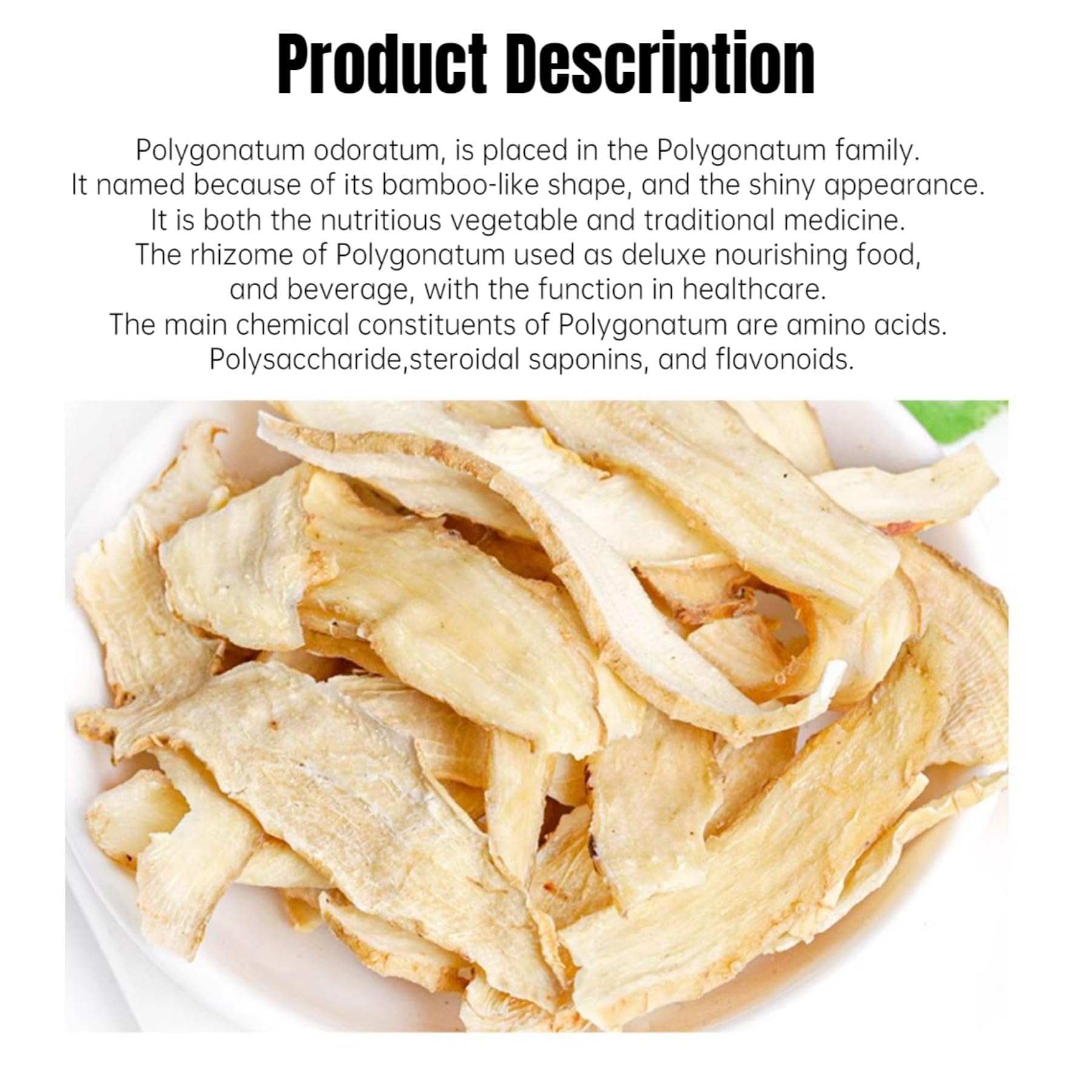 Premium Yu Zhu Herbes Chinoises Polygonatum Odoratum Séché Tranches Pour Thé (500g)