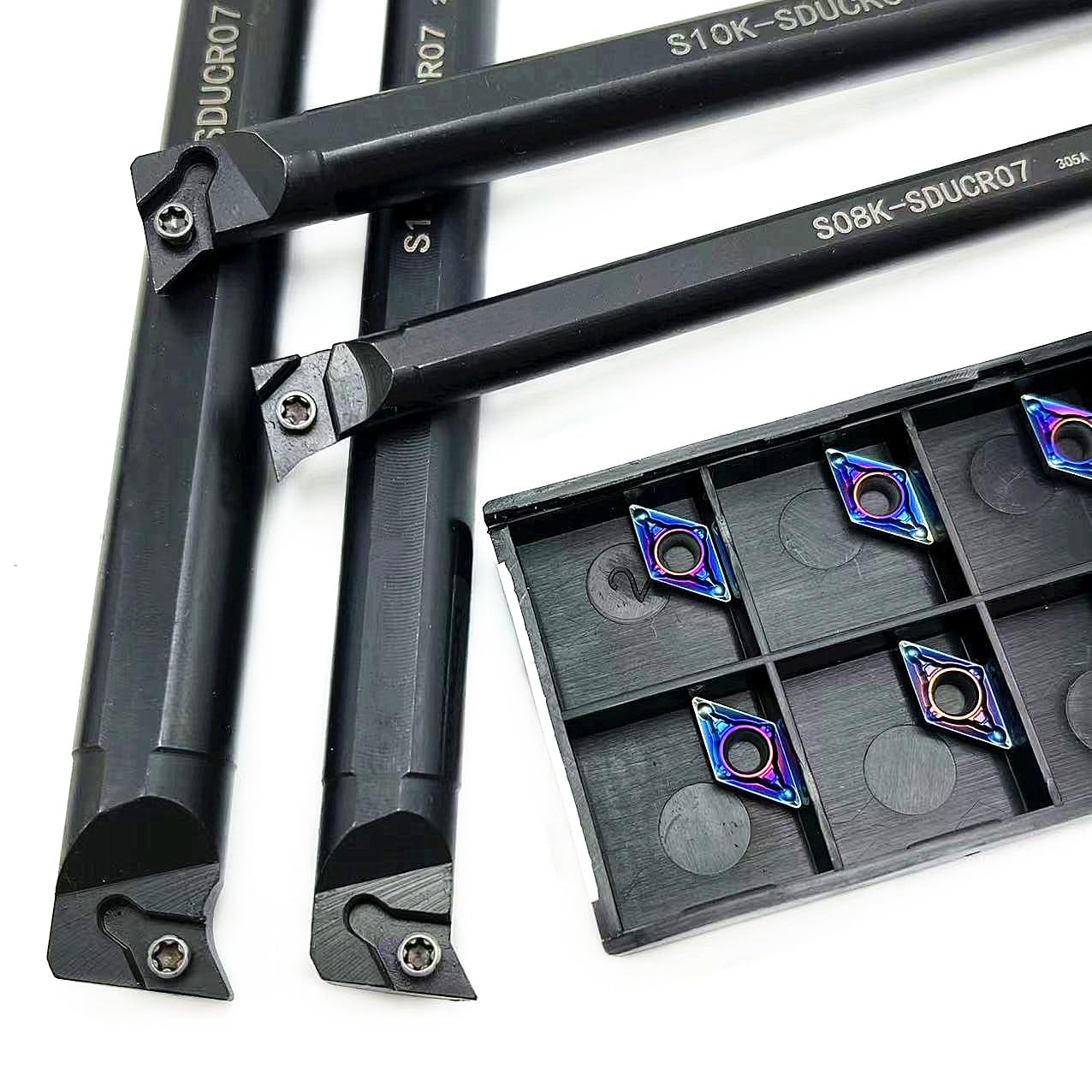 1 pièce S08K SDUCR07 S10K S12M S14N S16Q SDUCR07 Outils de tournage indexables pour barre d'alésage + 10 inserts de tournage DCMT070204 (S16Q SDUCR07) (S16Q SDUCR07)