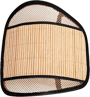 MAGICLULU Bamboo Lumbar Support Cushion for Car and House Chairs Beige