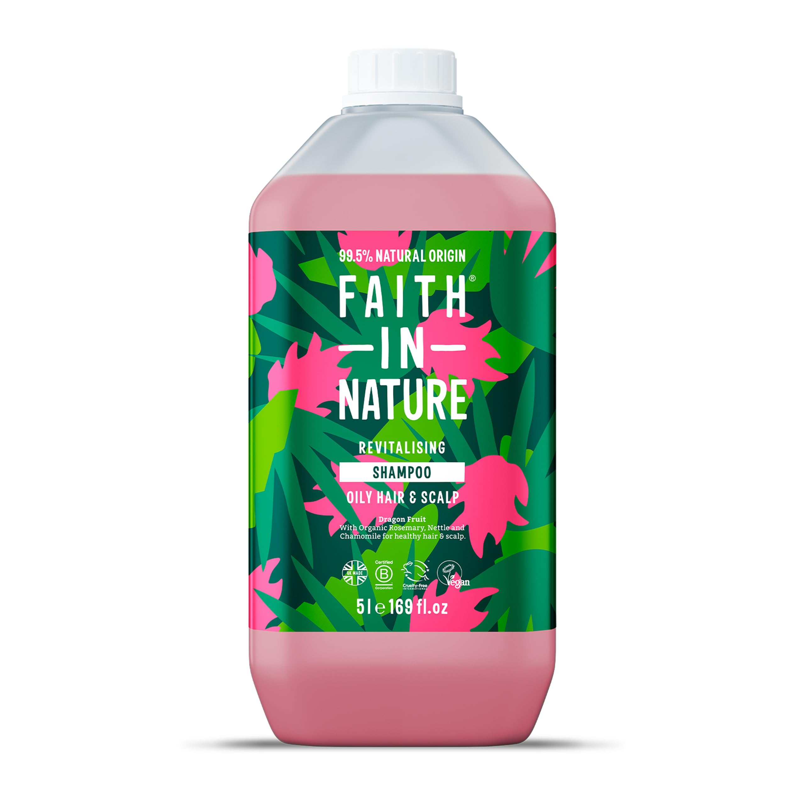 FAITH IN NATURE Natural Shampoo - Vegan & Cruelty Free, No SLS or Parabens - 169 fl oz Refill Pack, Dragon Fruit