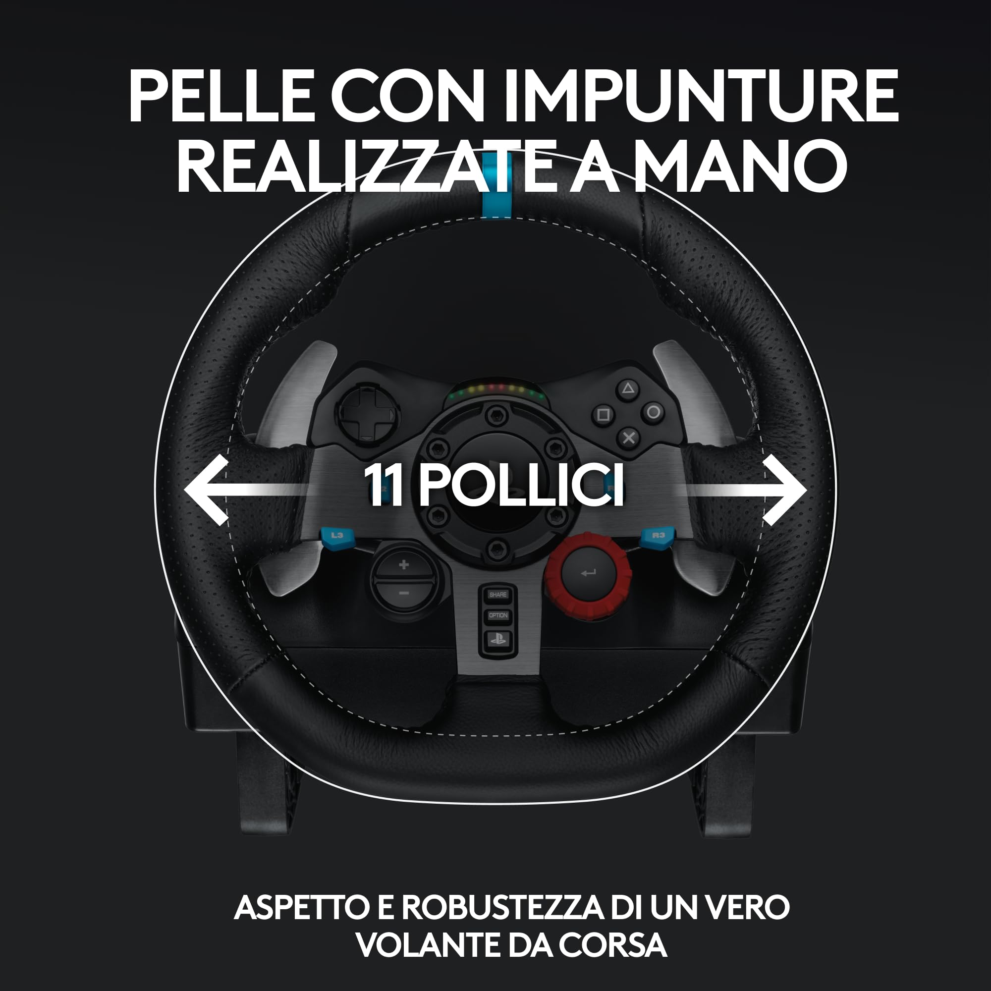 Logitech G G29 Driving Force volante e pedali per PS & PC (Spina UK) | Spina di alimentazione britannica - Nero