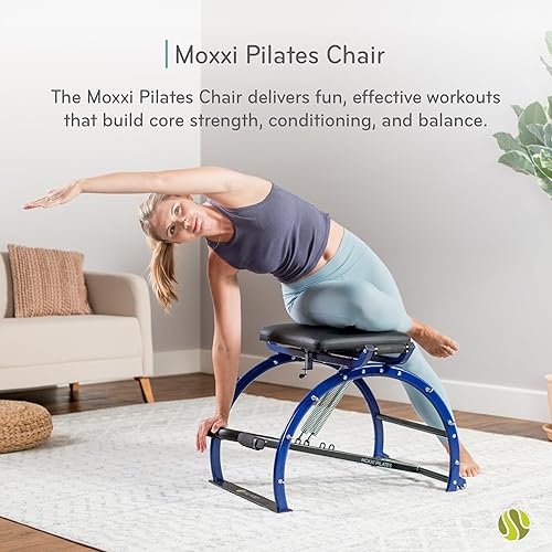 Miniatura 2 de Moxxi Silla de pilates, silla de ejercicio con bandas de resistencia, equipo de entrenamiento para gimnasio en casa, capacidad de peso de hasta 250