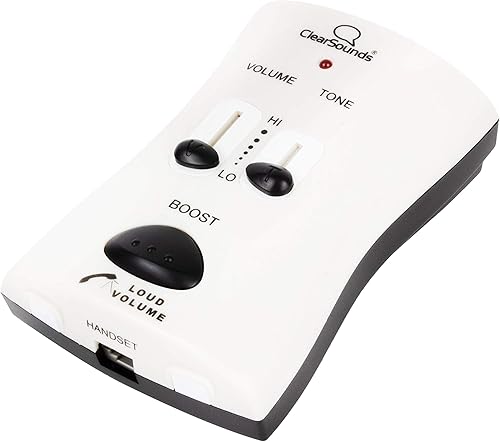 ClearSounds WIL95 UltraClear Amplificador de teléfono portátil para teléfonos digitales con cable y VoIP con hasta 40 dB de amplificación