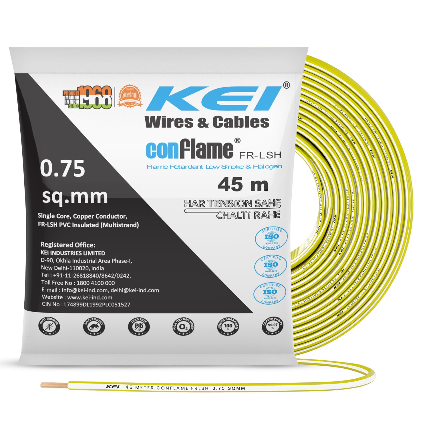 KEI Conflame Wire - 45m Blue House Wire -12