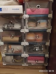 2 Mini Organizer In Plastica Trasparente Per Cassetti - 9 Scomparti Rimovibili Impilabili - 3