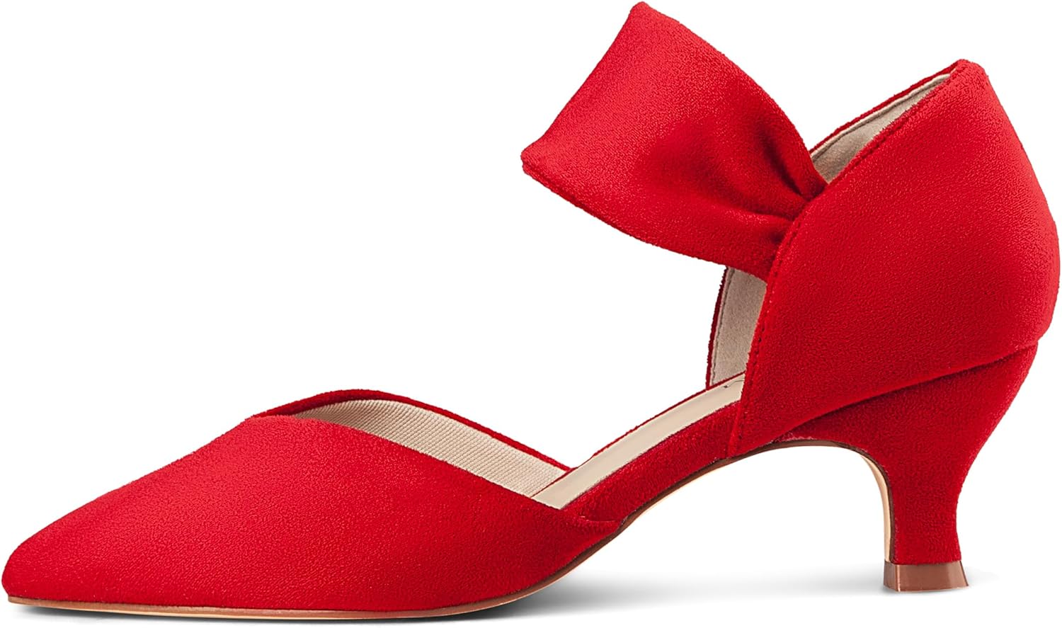 Women's Kitten Heels Pointed Closed Toe Ankle Strap Low Pumps Dress Shoes Slip On Pumps for Wedding Party Work - Image 4