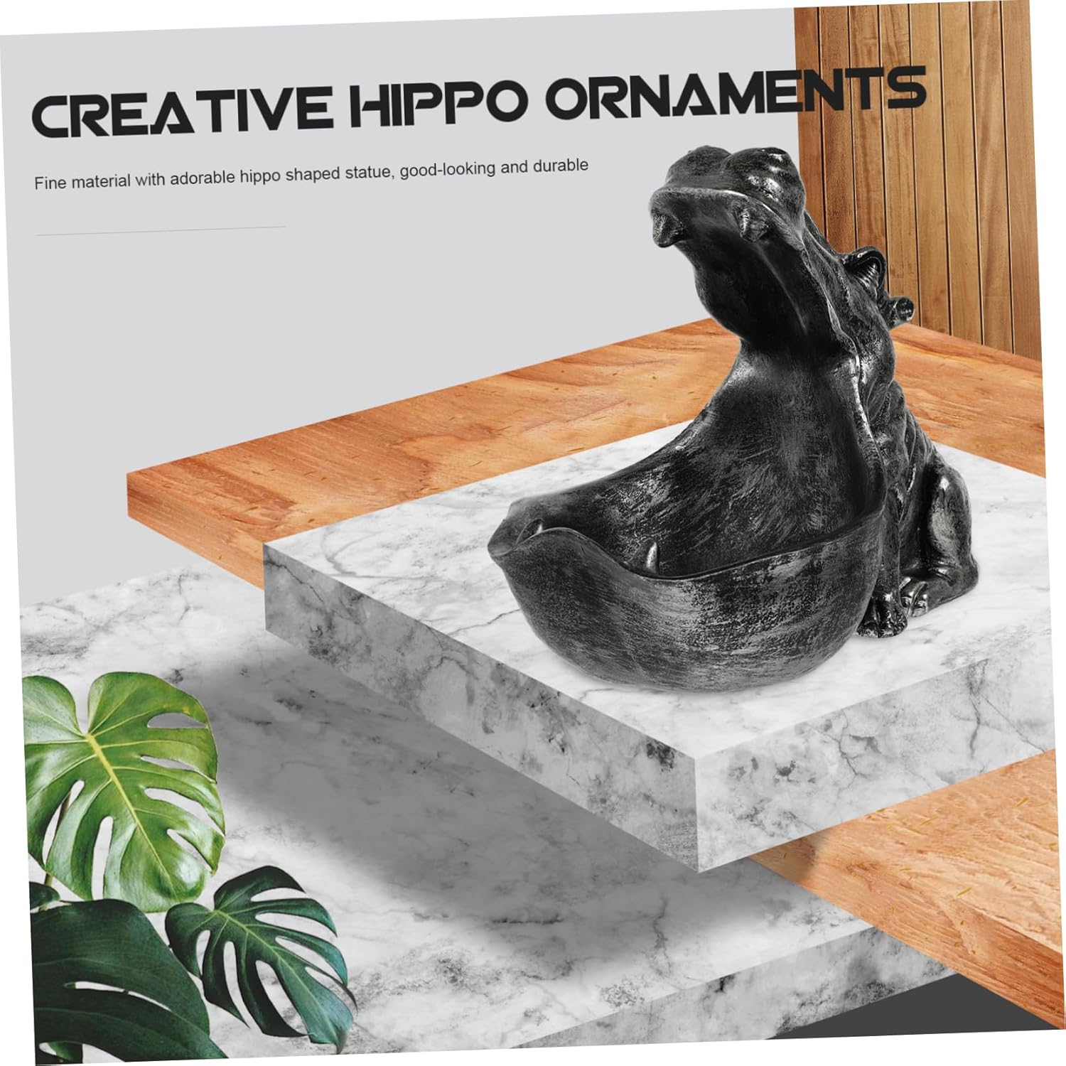 Holibanna 1ピーシー大嘴河马デザインオーナメント 環境保護素材使用の収納