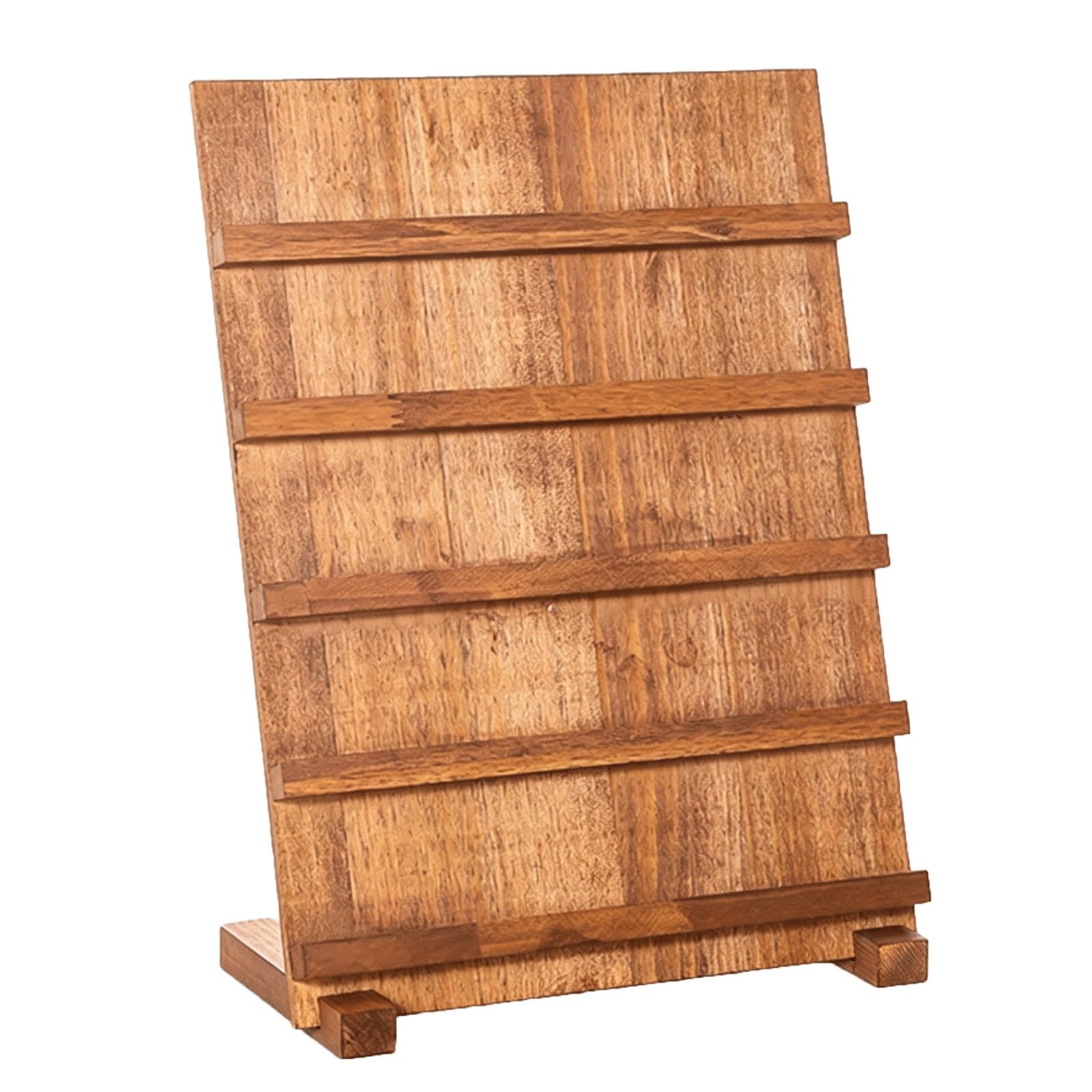 WxuuLTGJR Multi-Tier Jewelry Display Stand Necklaces Tower Organizer Walnut Color Board Jewelry Easel Holder Showcase Placement Props(5-Tier)
