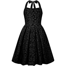 HOZIY Girls Dresses Floral Halter Tie Back Short Dress Juniors Summer A-Line Flowy Backless Sundress 5-16 Years